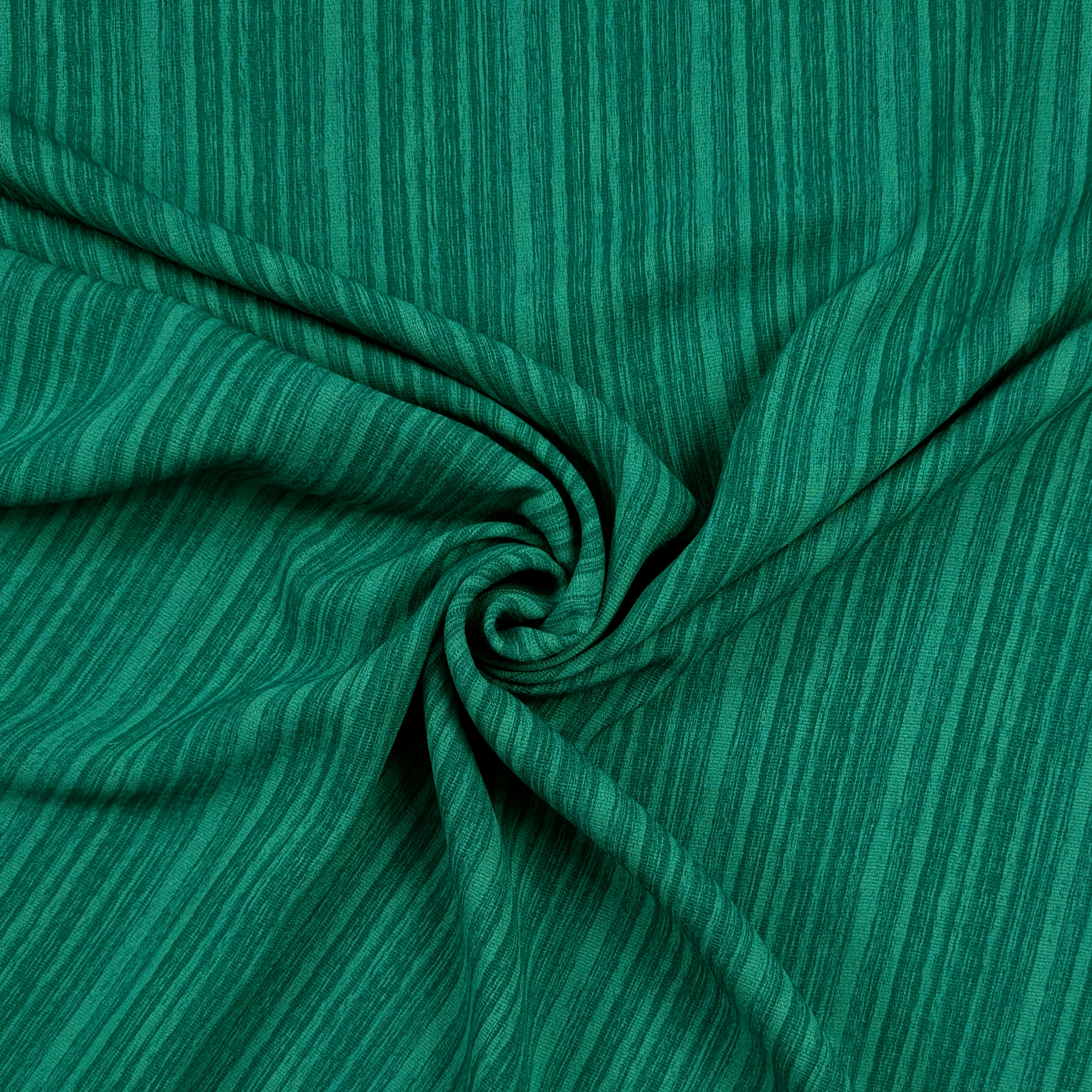 Green Striped Crêpe Fabric Image