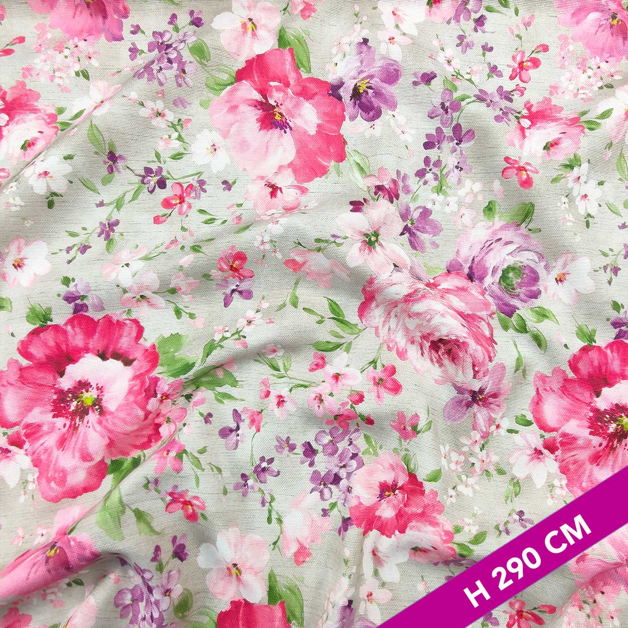 Panama Fabric Flowers Tones of Pink Image