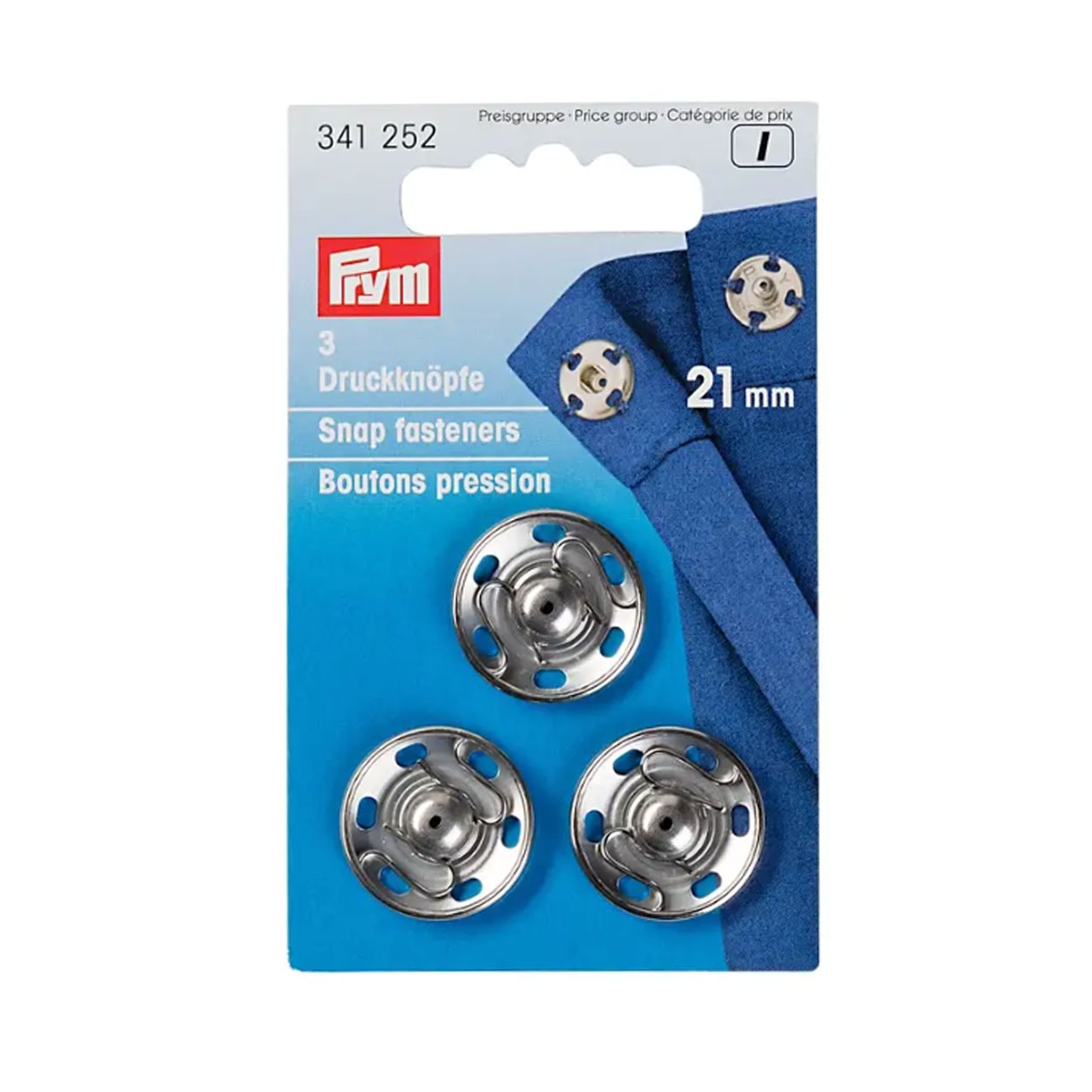 Boutons automatiques Prym 21 mm en argent