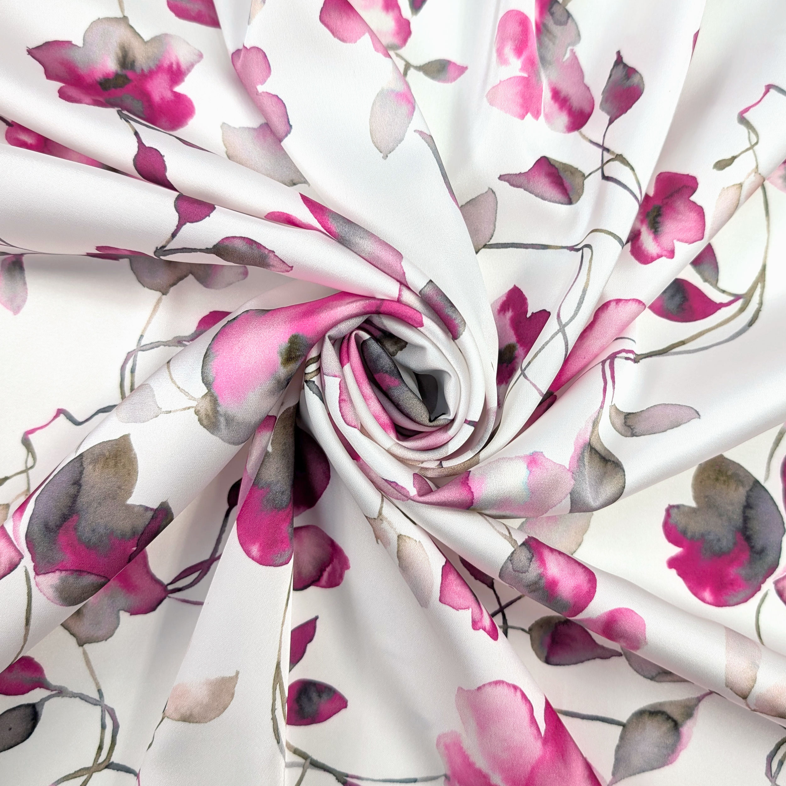 Ensemble de satin haut Mode Aquarelle Fleurs Fuxia Image