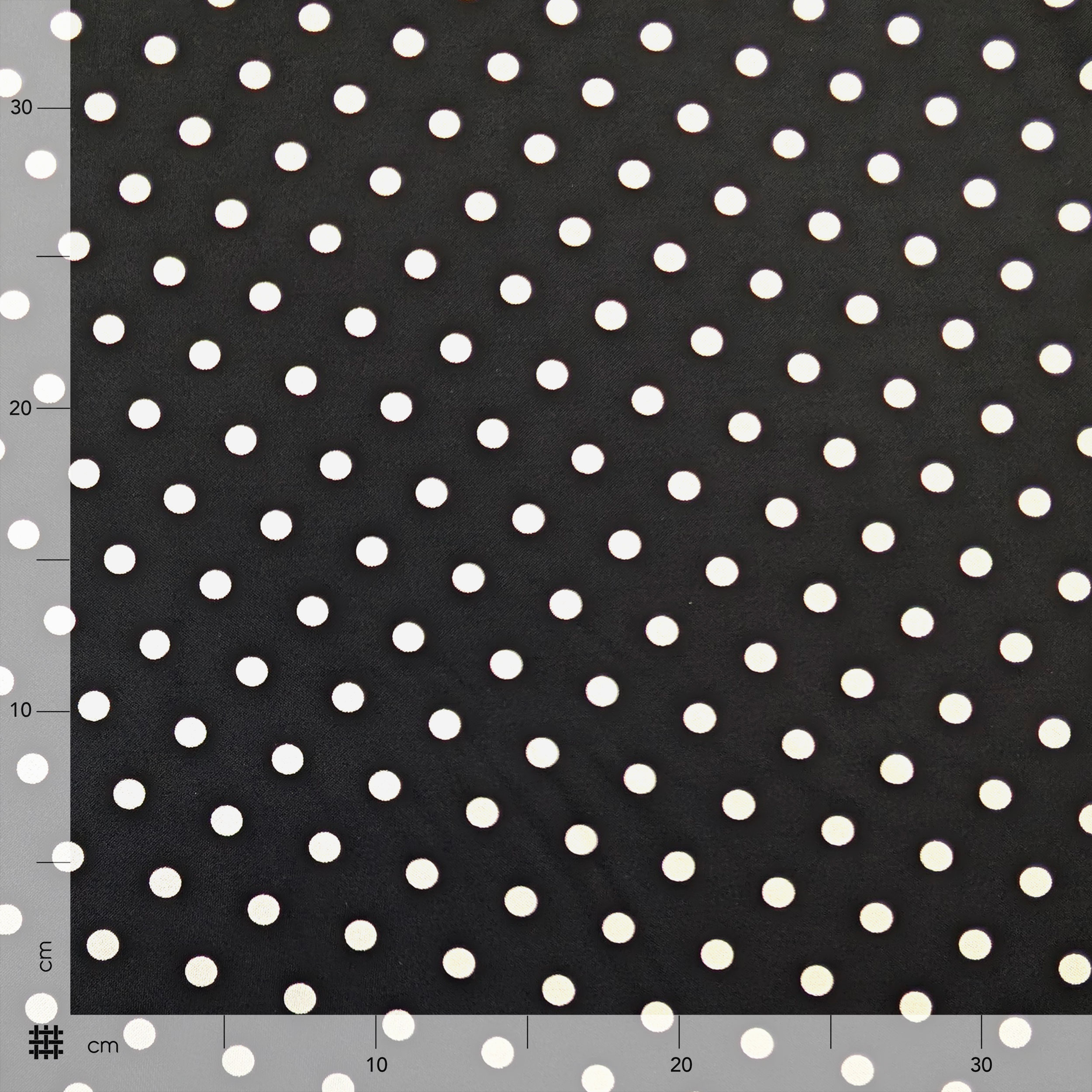 Viscose jersey Medium white polka dots Image