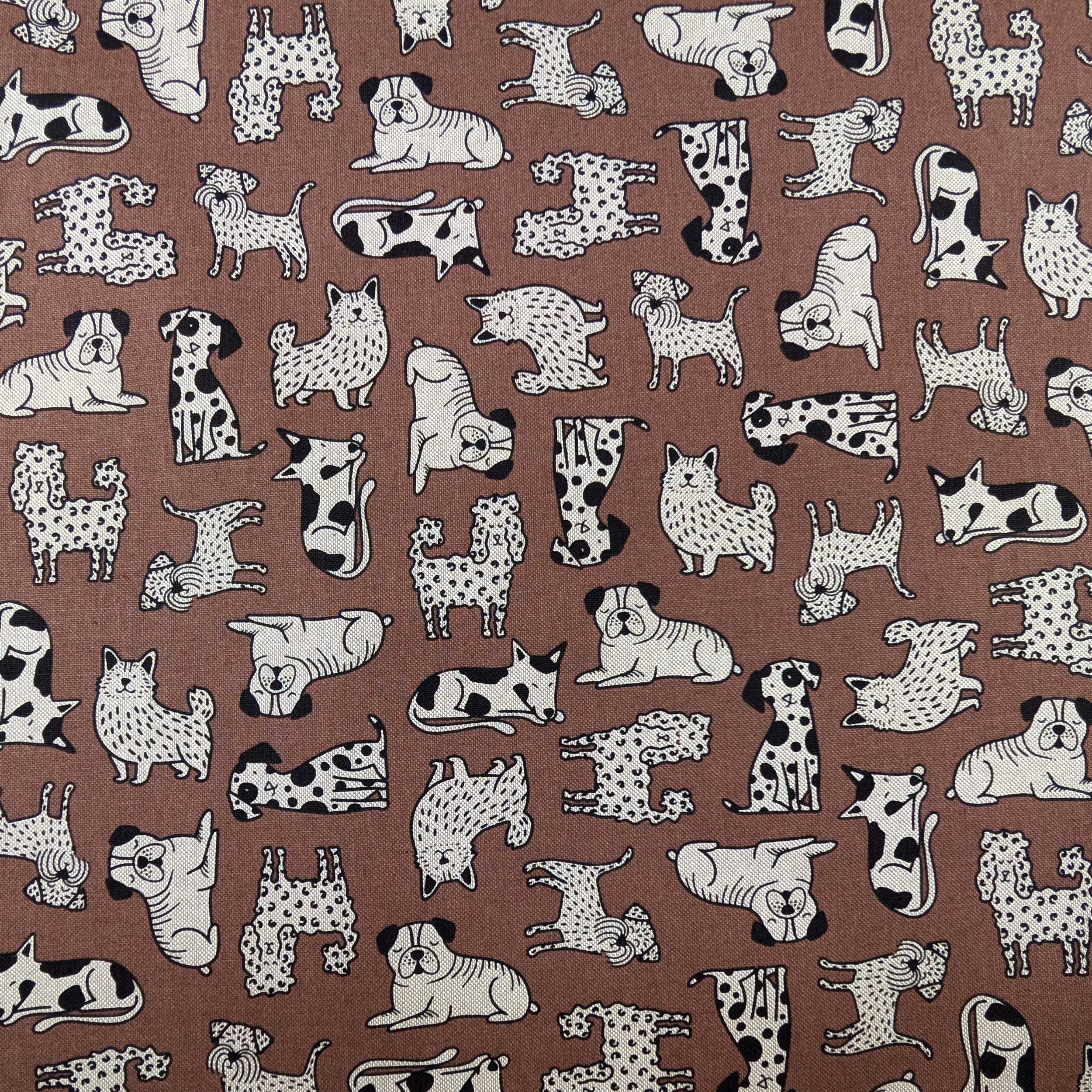 Panama Fabric Dogs Background Brick Image