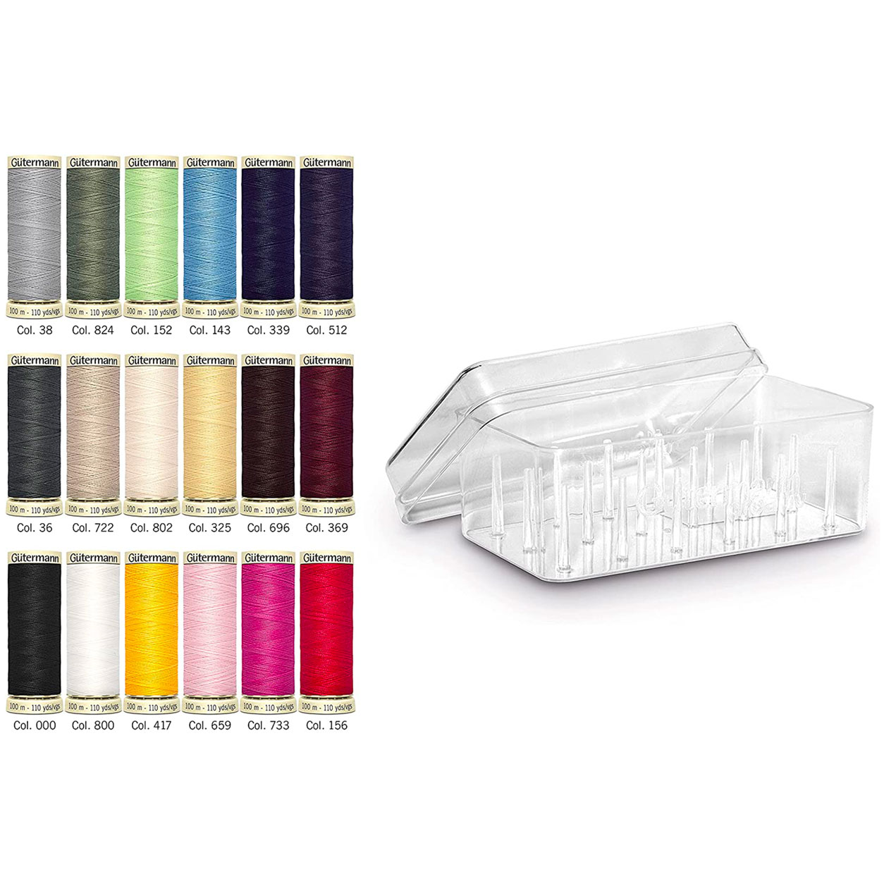 Carretes Gutermann 18 carretes con caja transparente