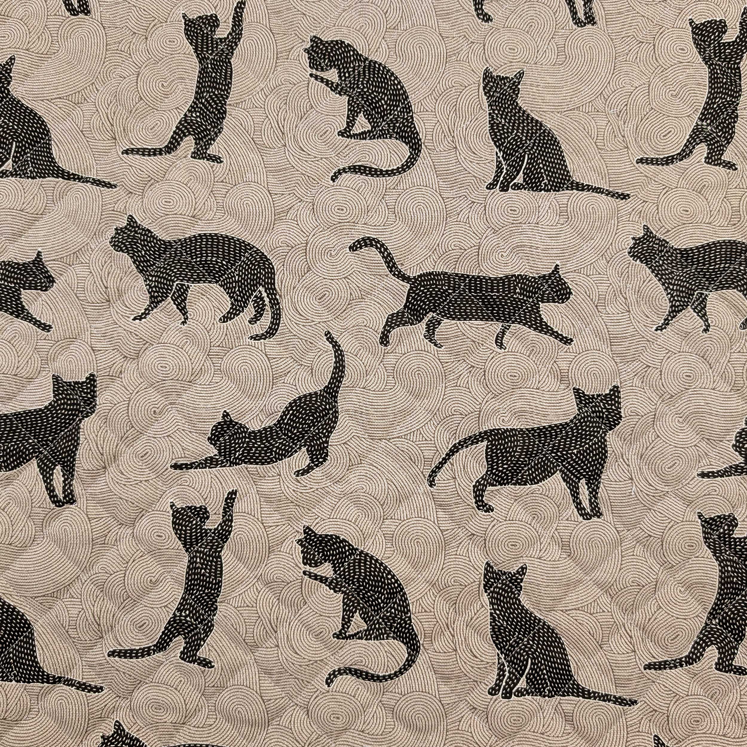 Quilted Fabric Cats Image
