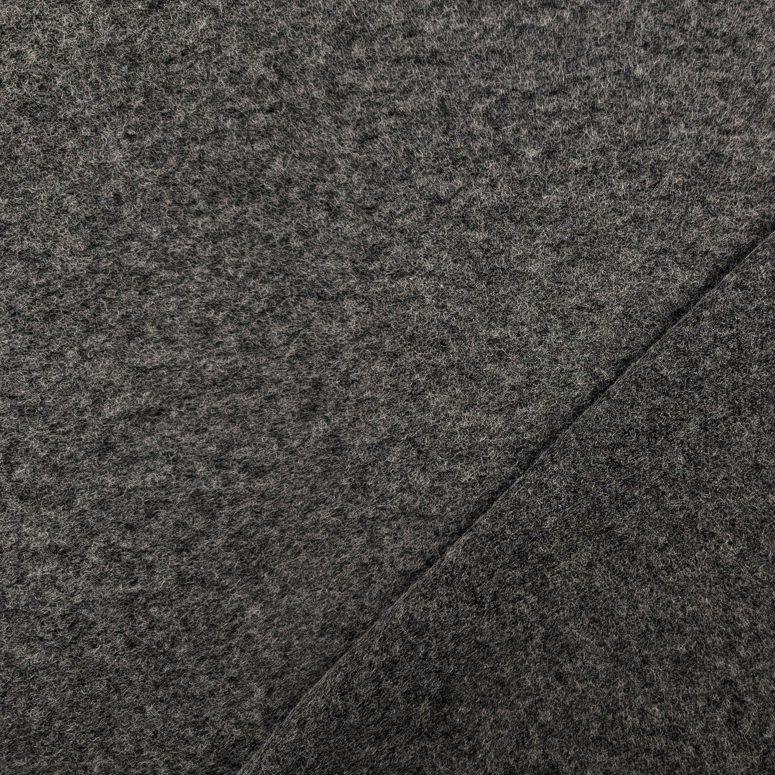 Grey Melange Boiled Wool Coat Image
