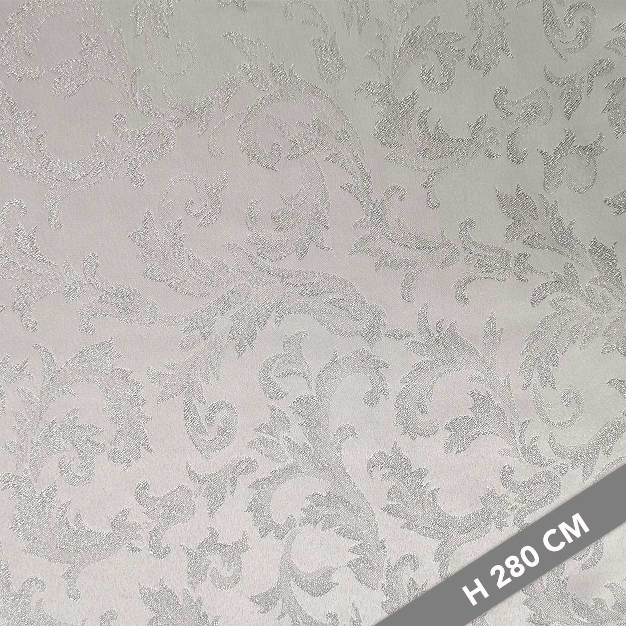 Christmas Damask Fabric Silver H 280 cm Image
