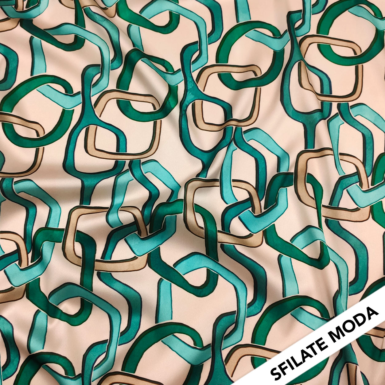 Juego de cadenas de raso elástico Tonos verdes