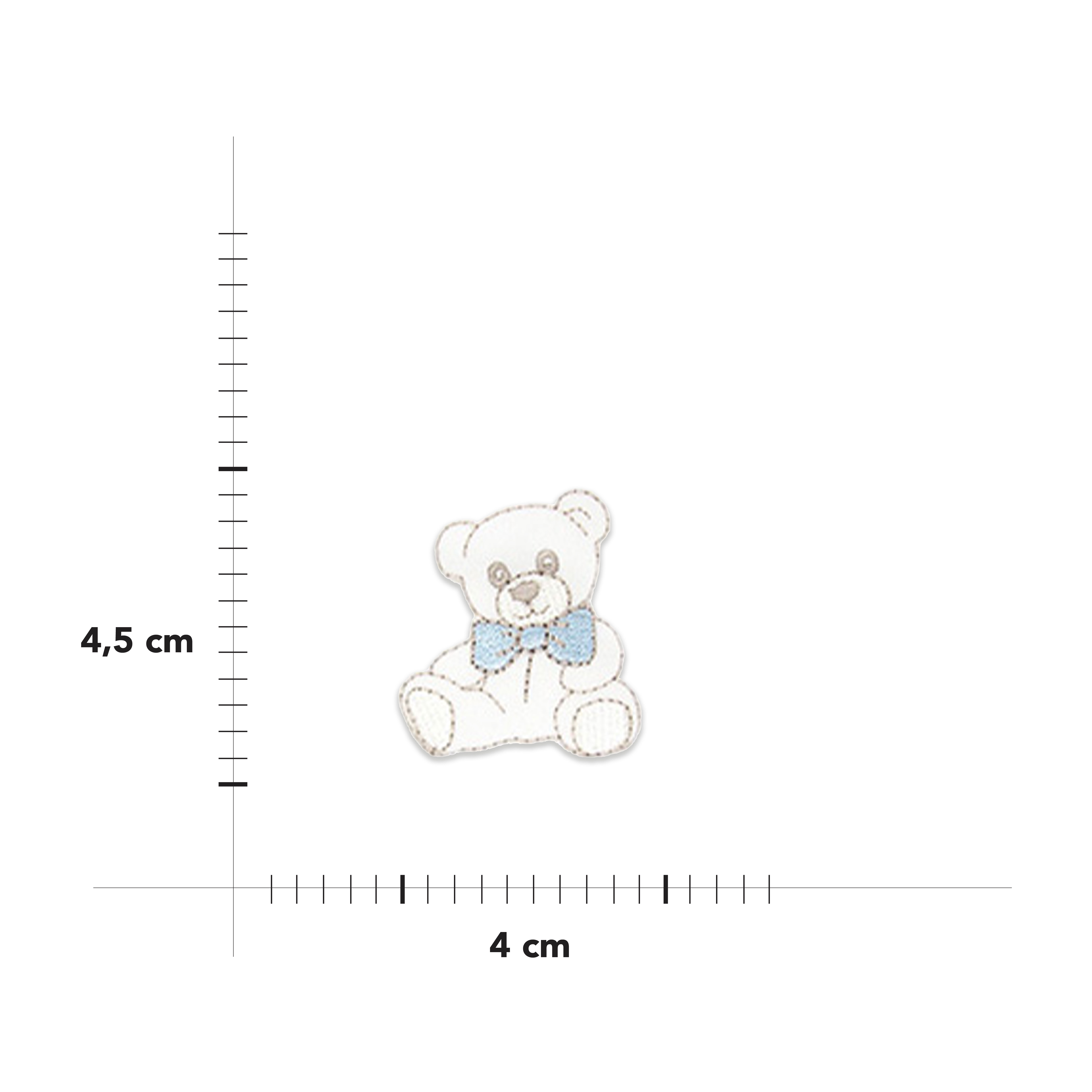 Thermoadhesive application White Papillon Blue Bear Image