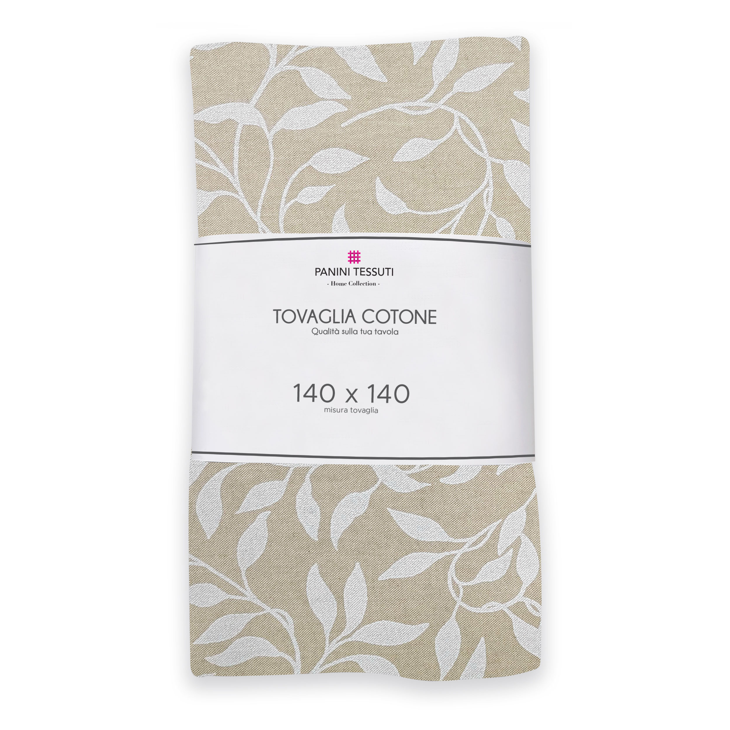 Packaged Tablecloth Foliage White Image