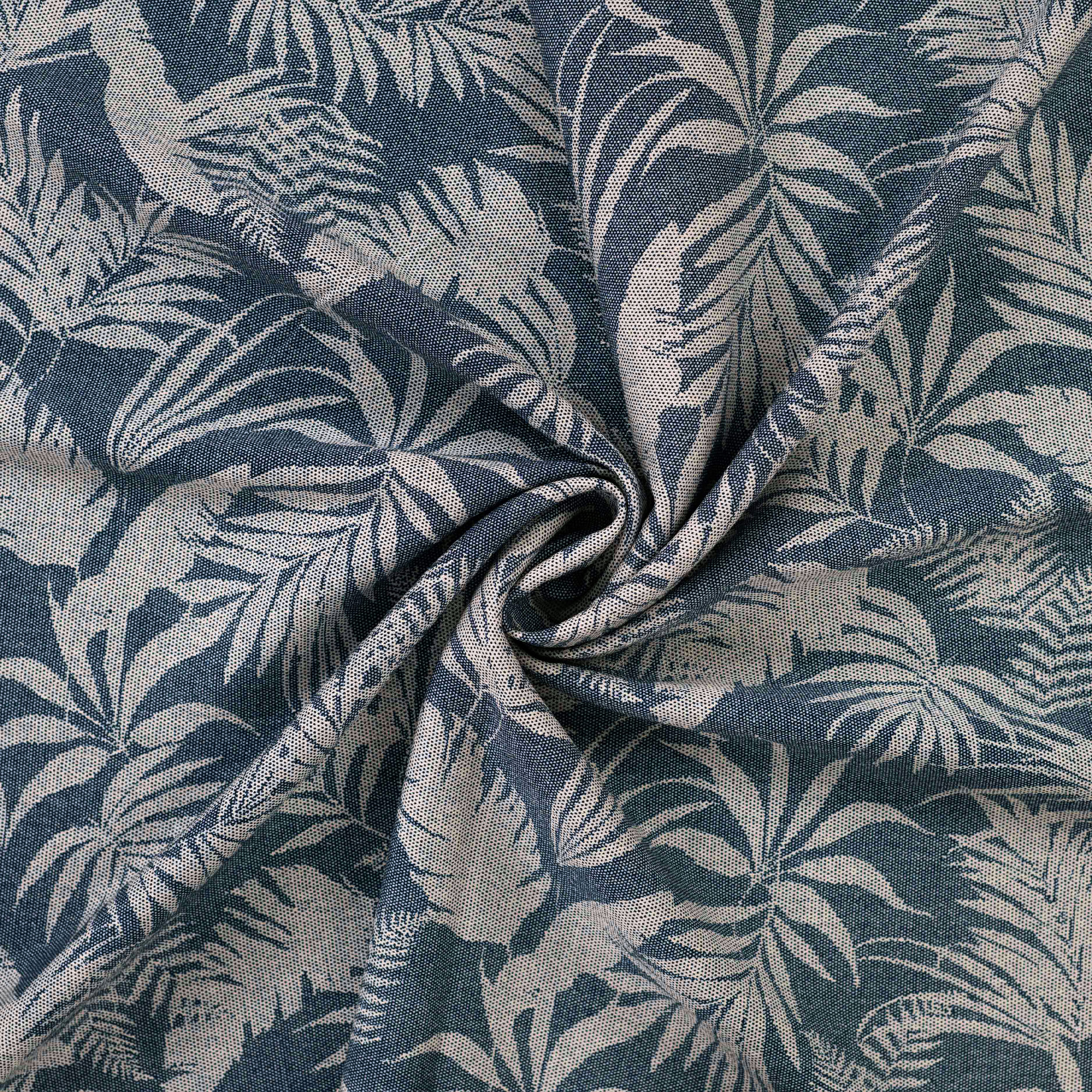 Viscose Palm Leaves Blue Background Image