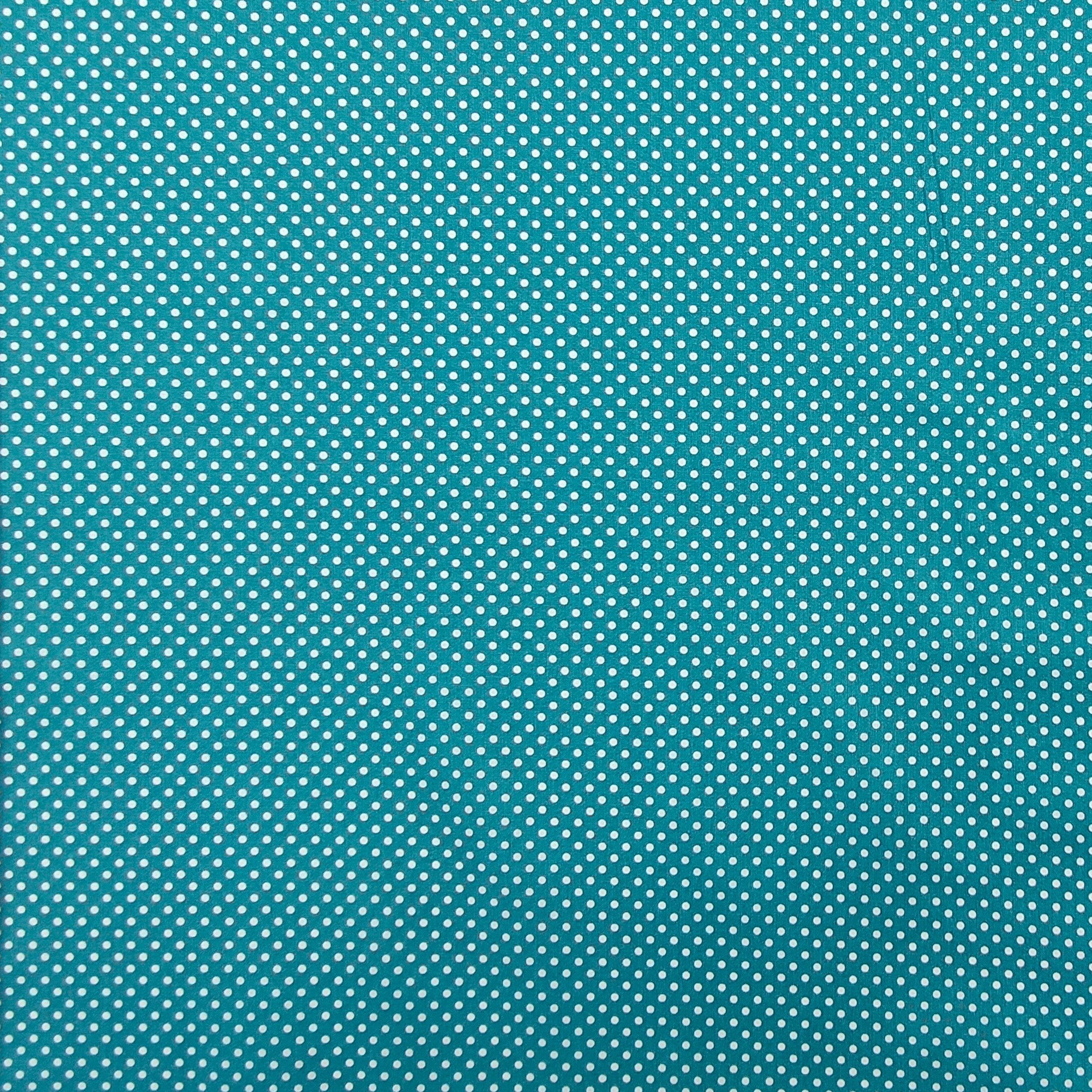 Baumwollstoff Türkis Weiß Polka Dots