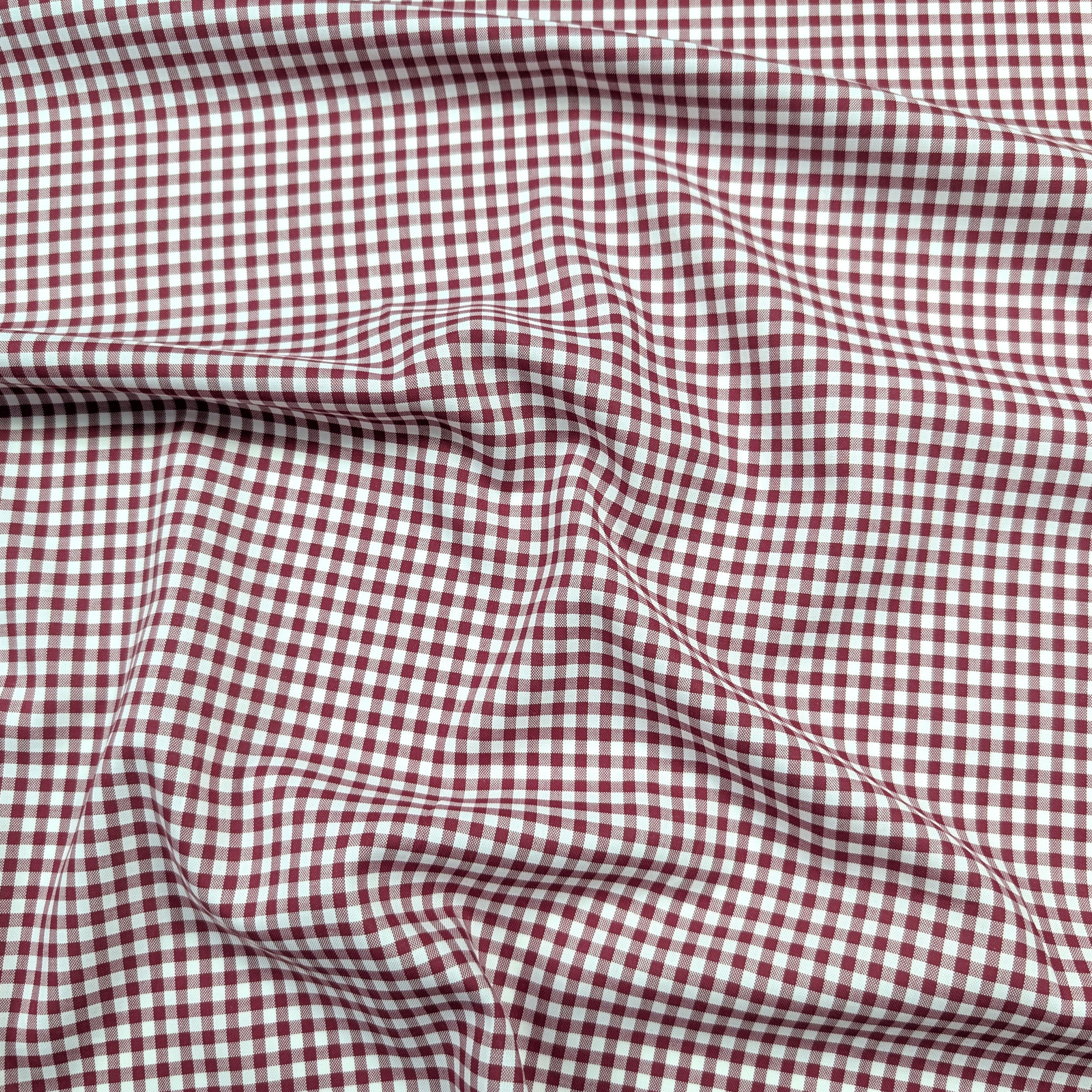 Cotton for Shirts Quadrettino Bordeaux Image