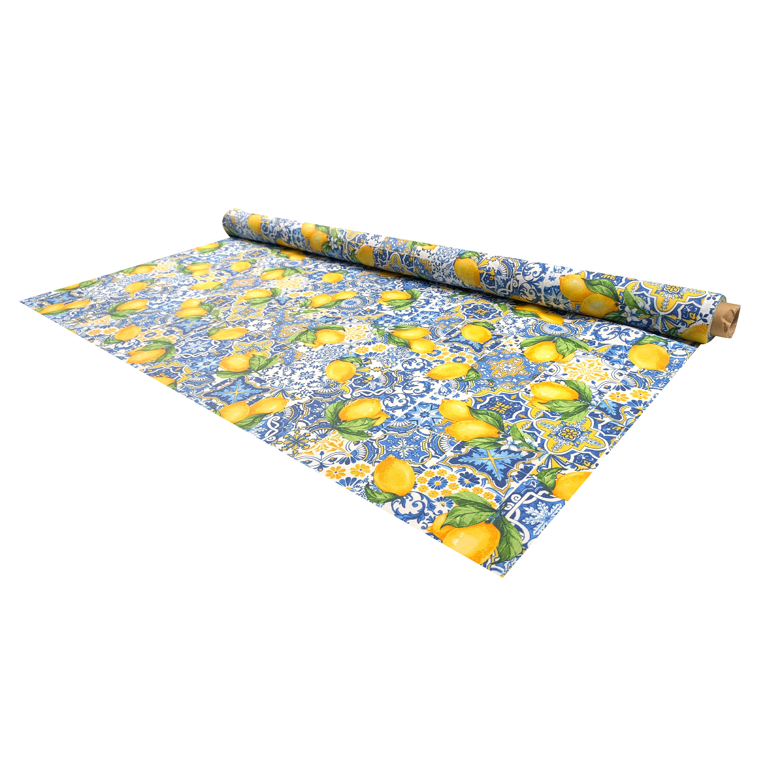 Fabric for Resin Tablecloth Majolica and Lemons Image
