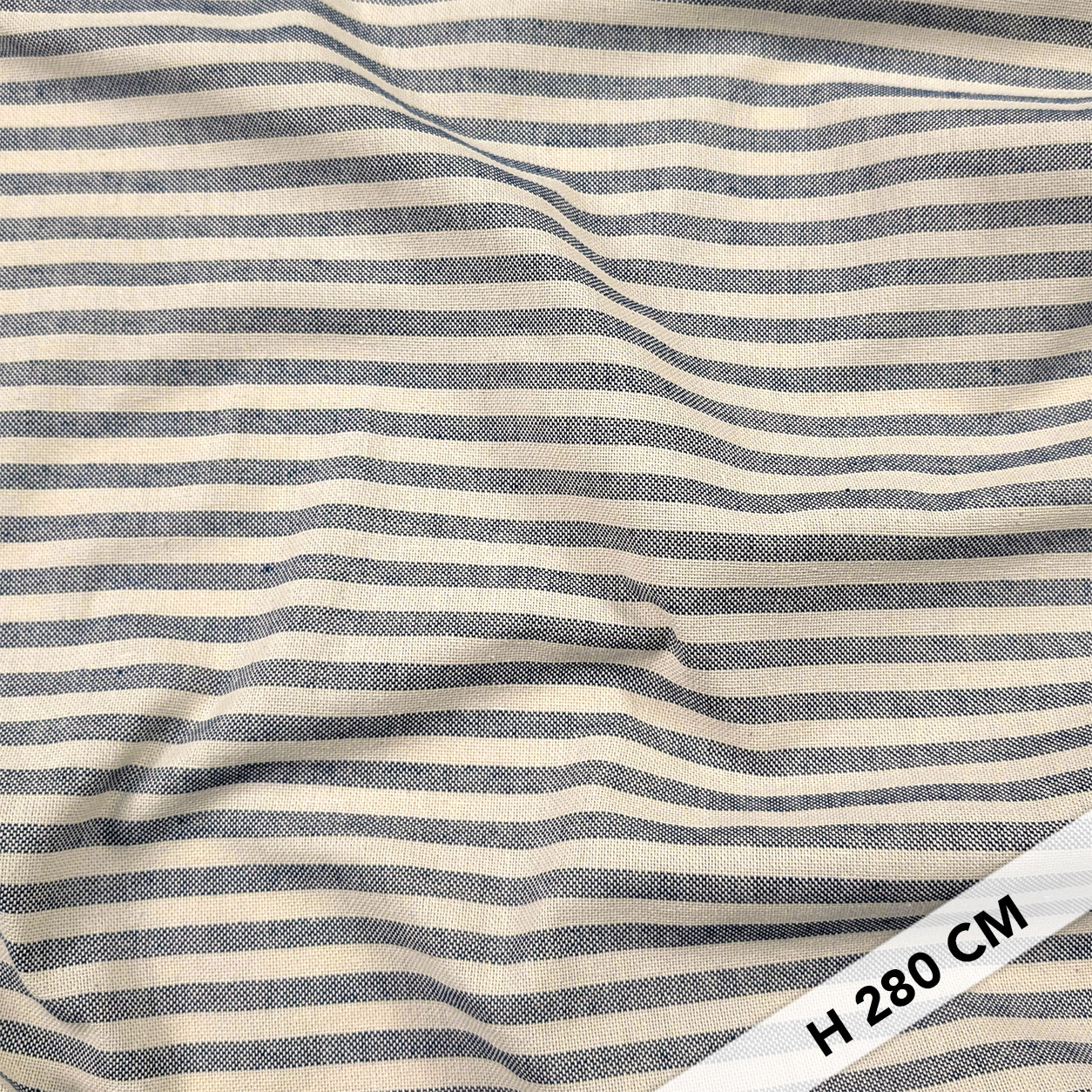 Panama Horizontal Stripes Blue and Cream Image