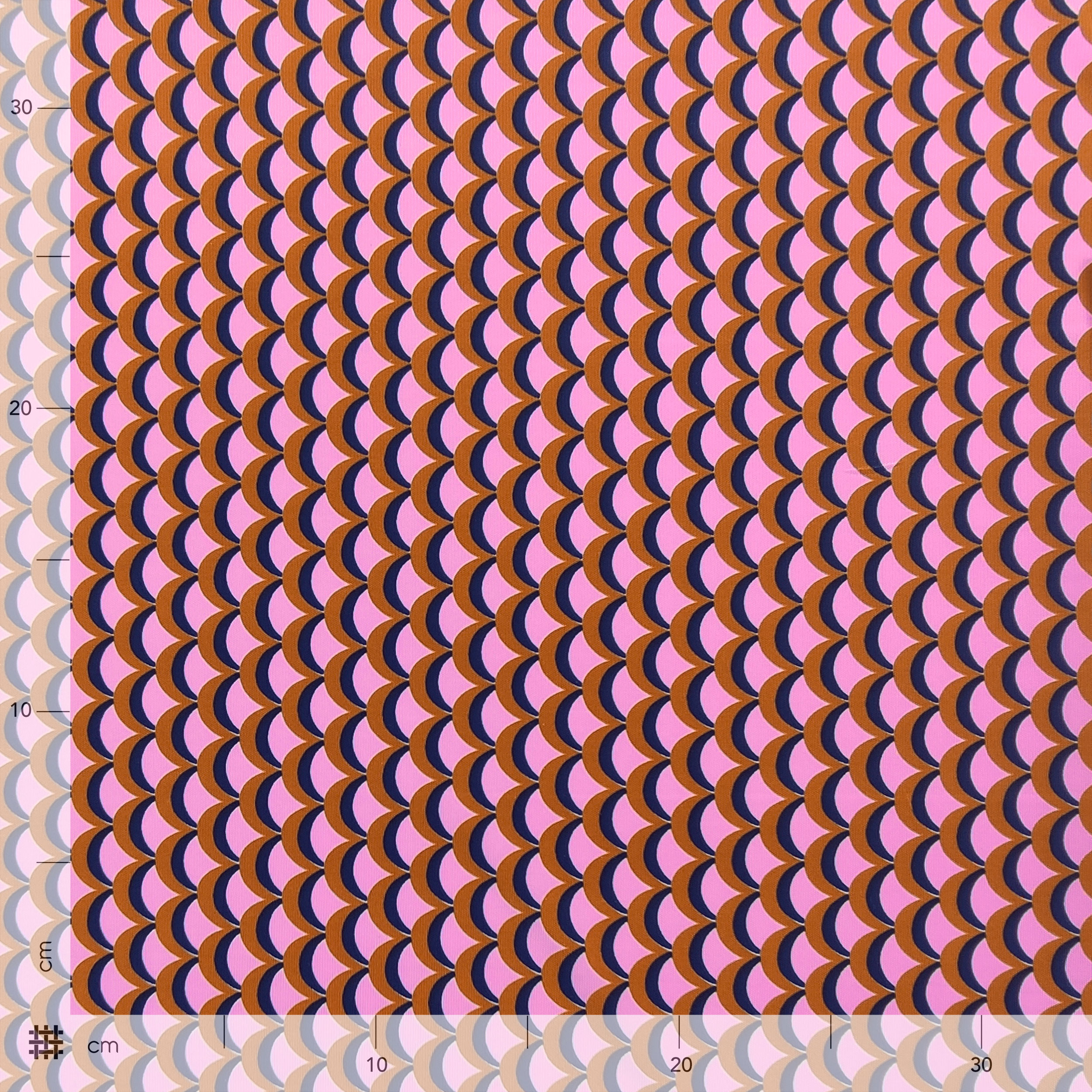 Viscose Silk Jersey Abstract Patterns Pink Brown