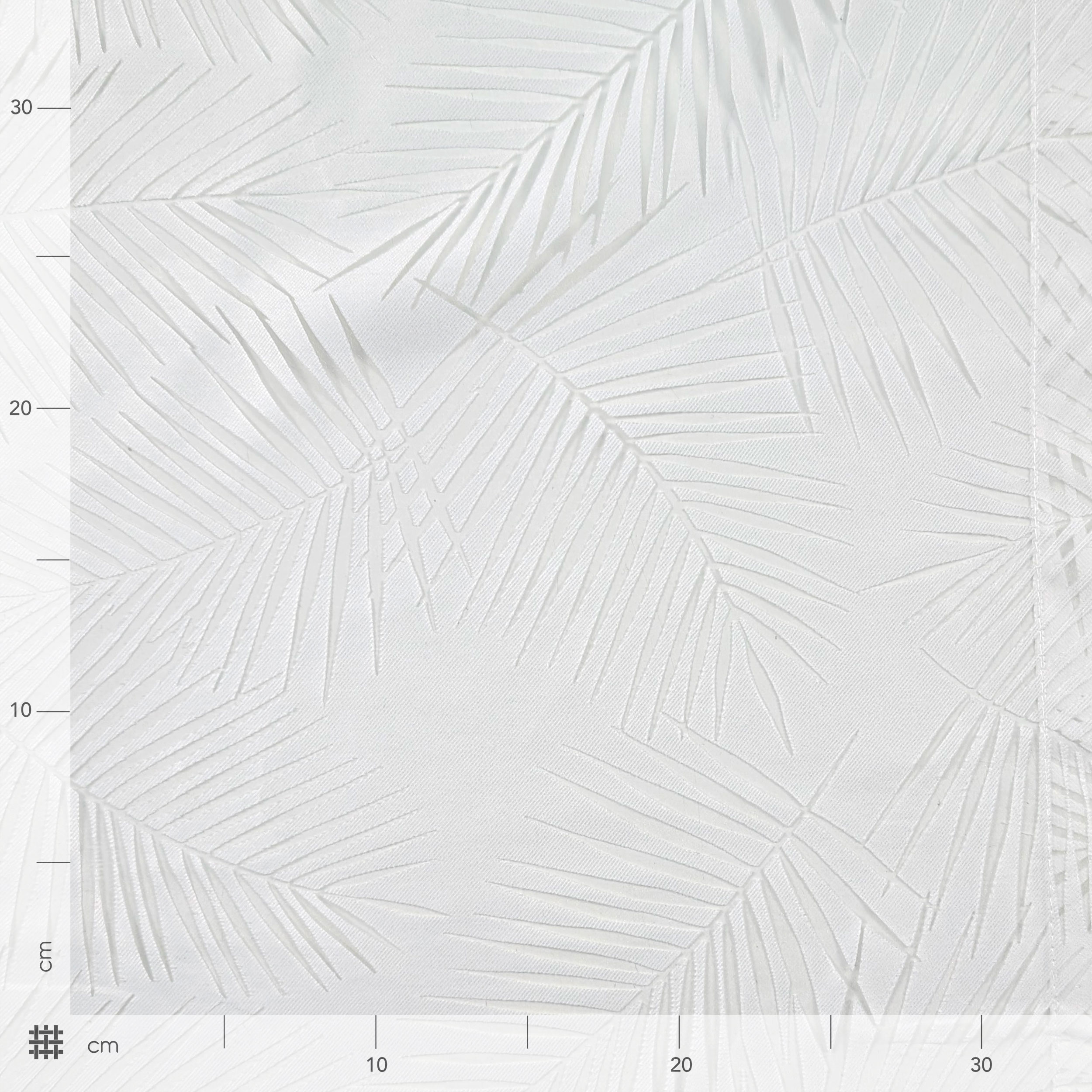 Devorè Curtain Fabric White Fern Image