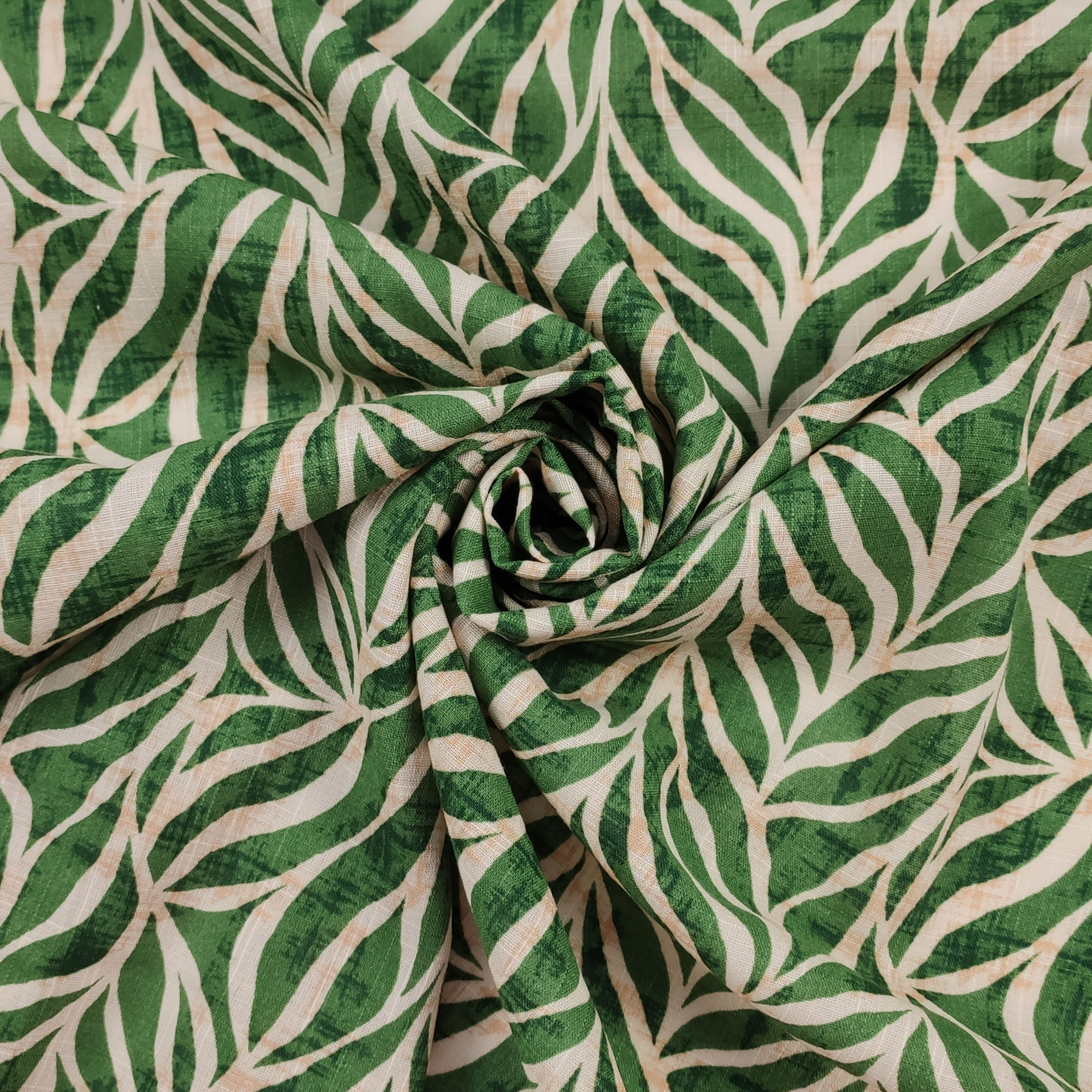 Algodón Viscosa Hojas Fondo Verde
