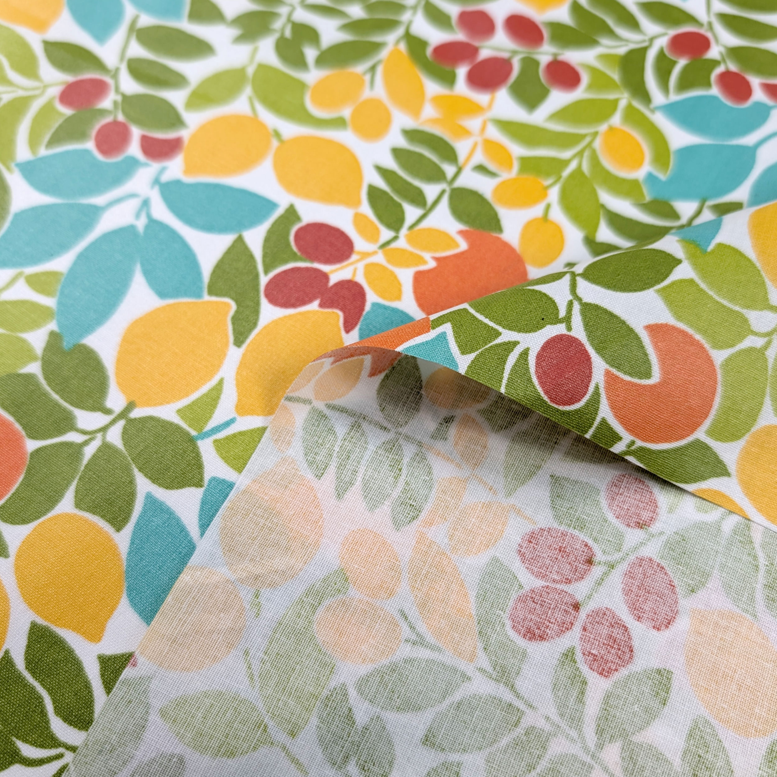 Fabric for Enduite Tablecloth Stain-Free Fruits Image