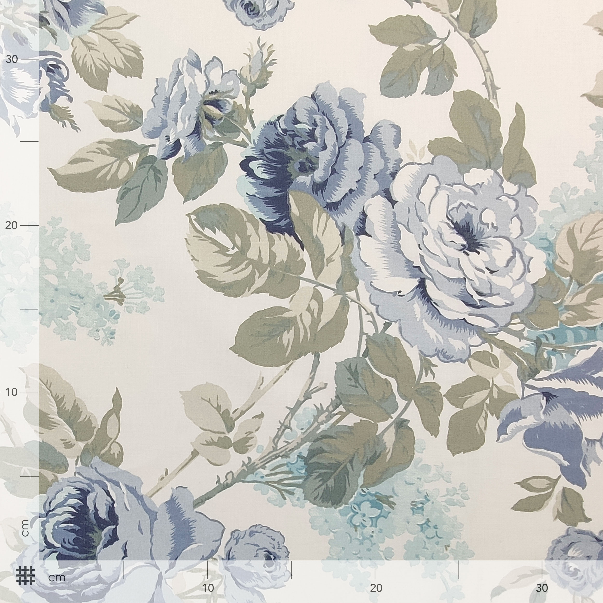 Rose Blue Baumwollstoff