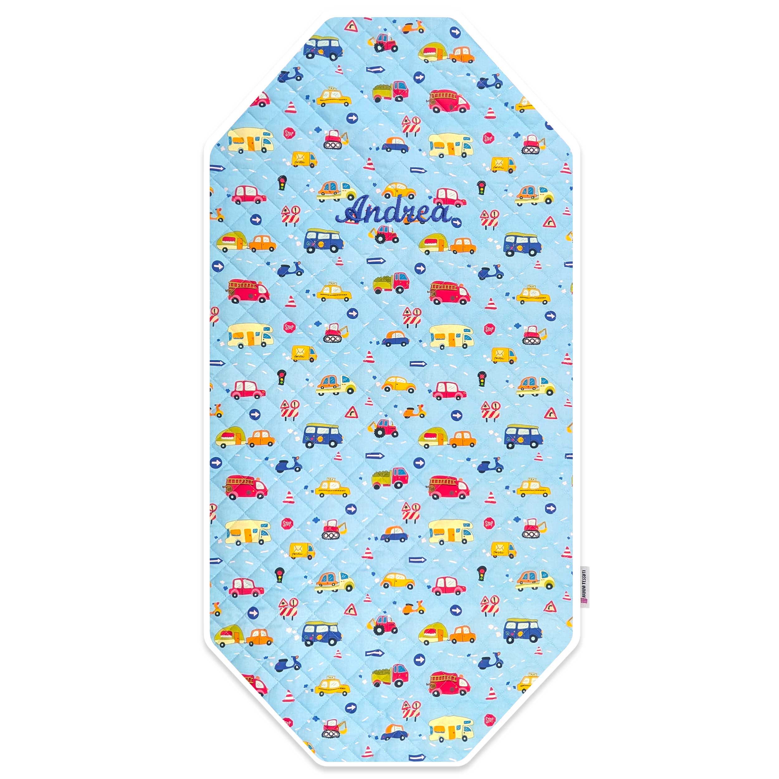 Cot Cover Cars Light Blue Background Image