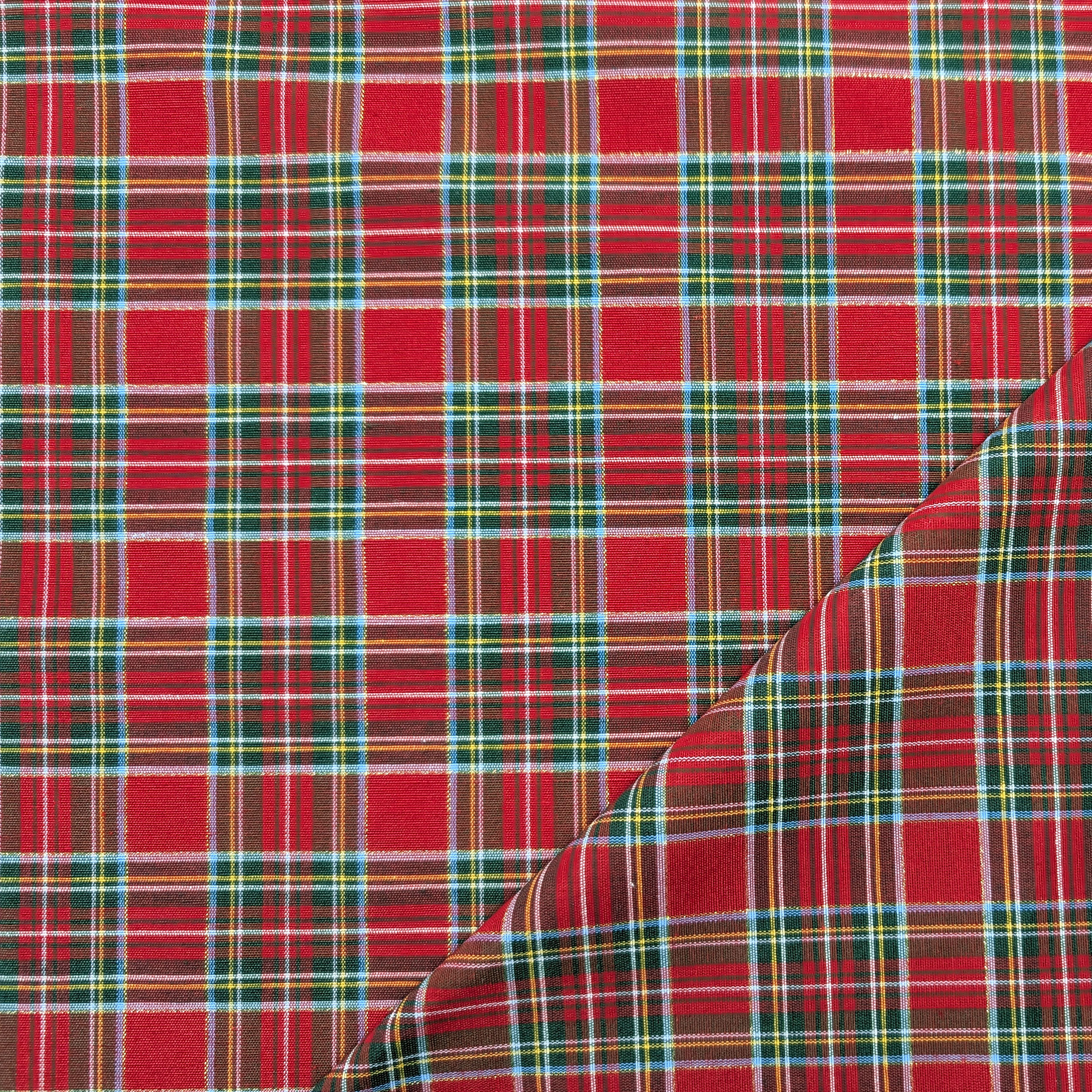 Red Lurex Medium Tartan Fabric Image