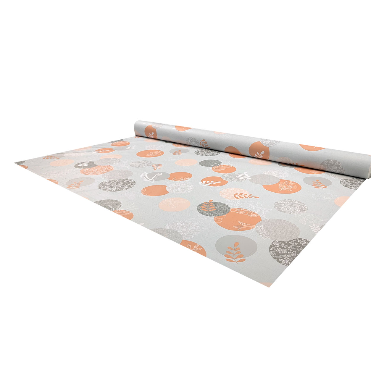 Fabric for Soft Plasticised Tablecloth Floral Circles Image