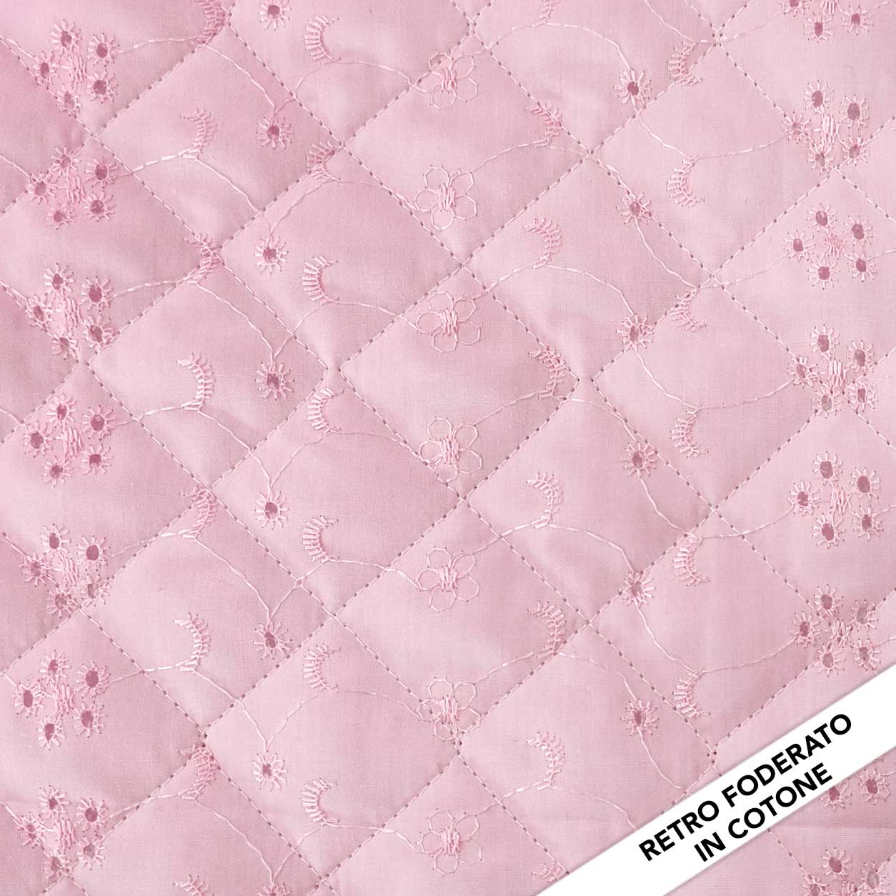 Sangallo Festoneado Tela Acolchada Rosa