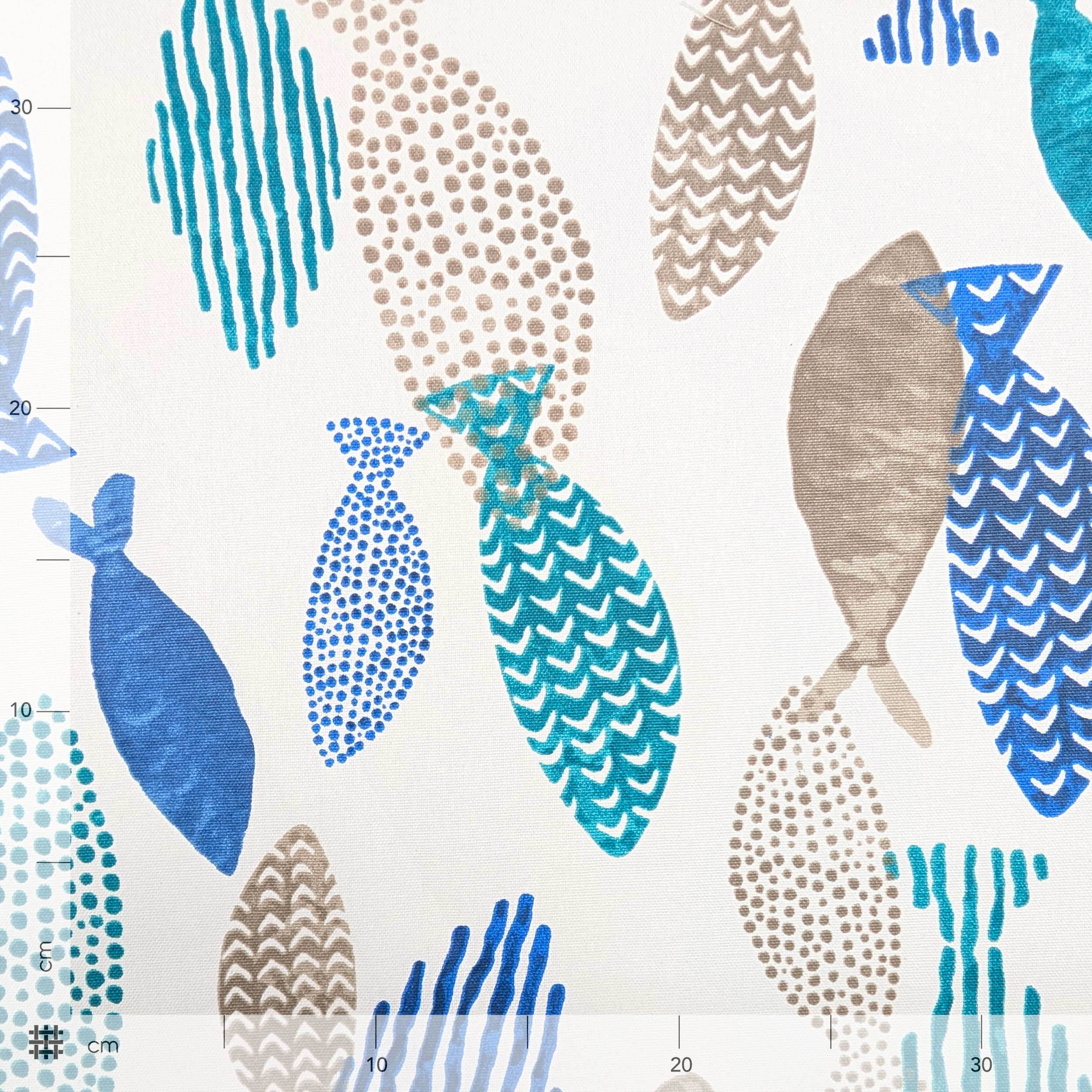 Fabric for Resin Tablecloth Fish Background White Image