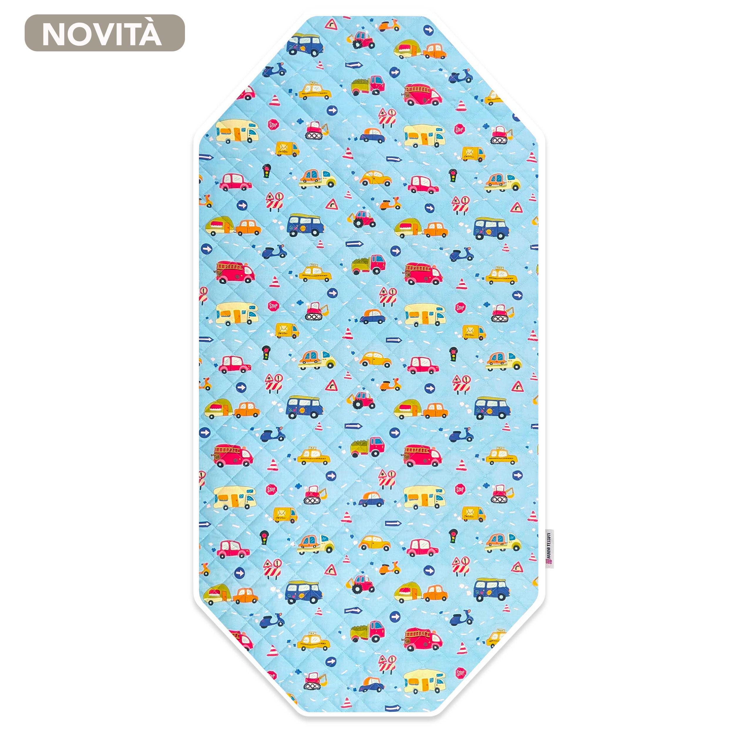 Cot Cover Cars Light Blue Background Image