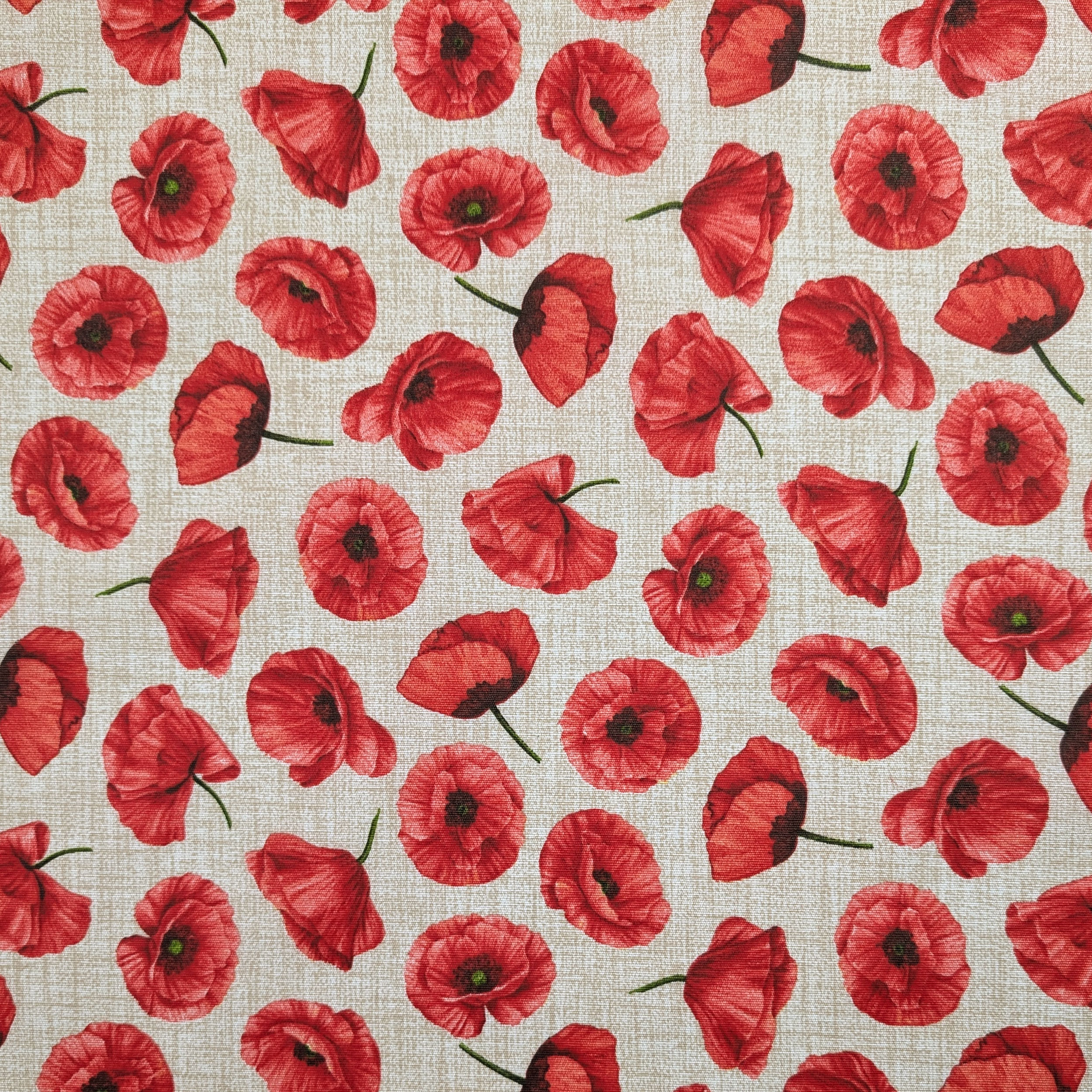 Fabric for Resin Tablecloth Modern Poppies Image