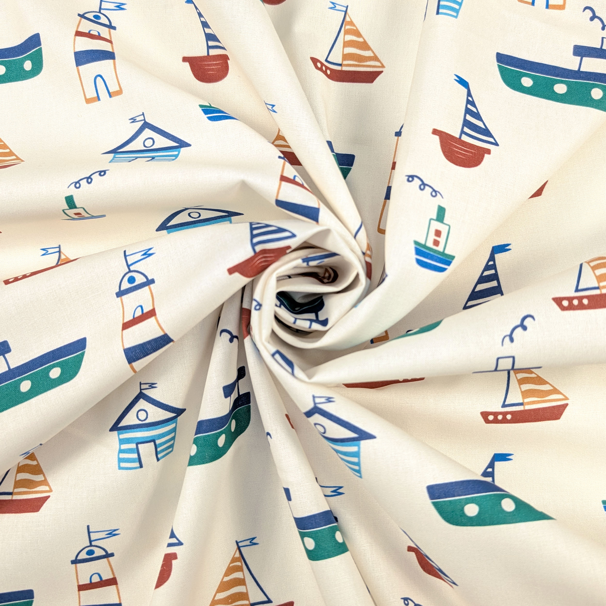 Cotton Poplin Sailing Boats Image