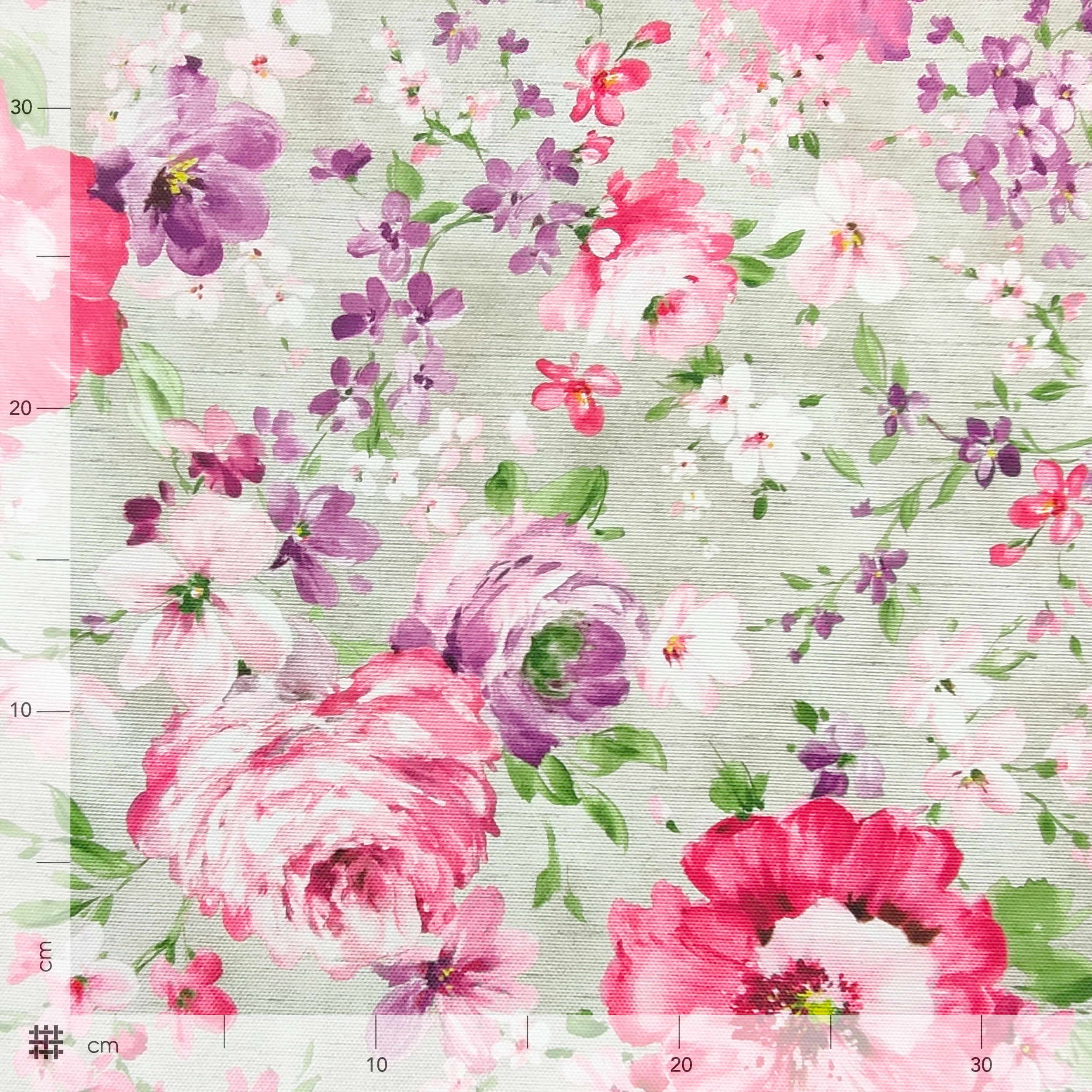 Panama Fabric Flowers Tones of Pink Image