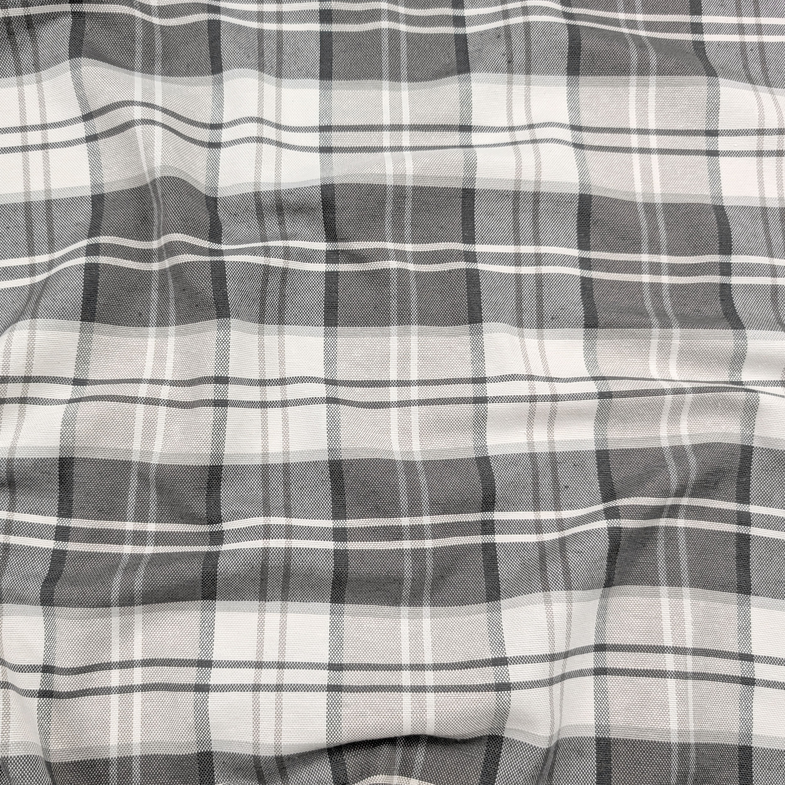 Grey Tartan Yarn Dyed Fabric Image