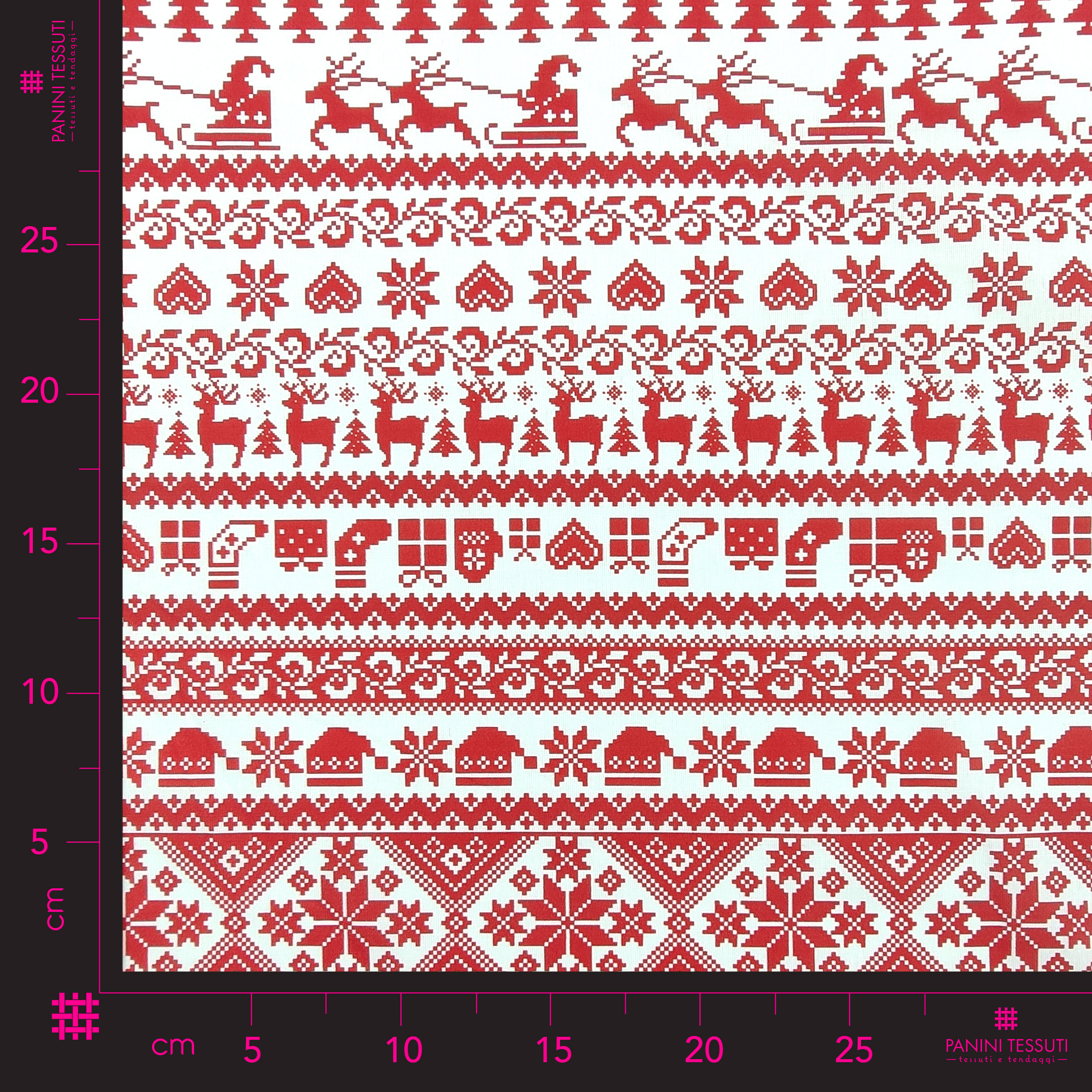 Pixel Christmas Fantasy Tissu de coton Image