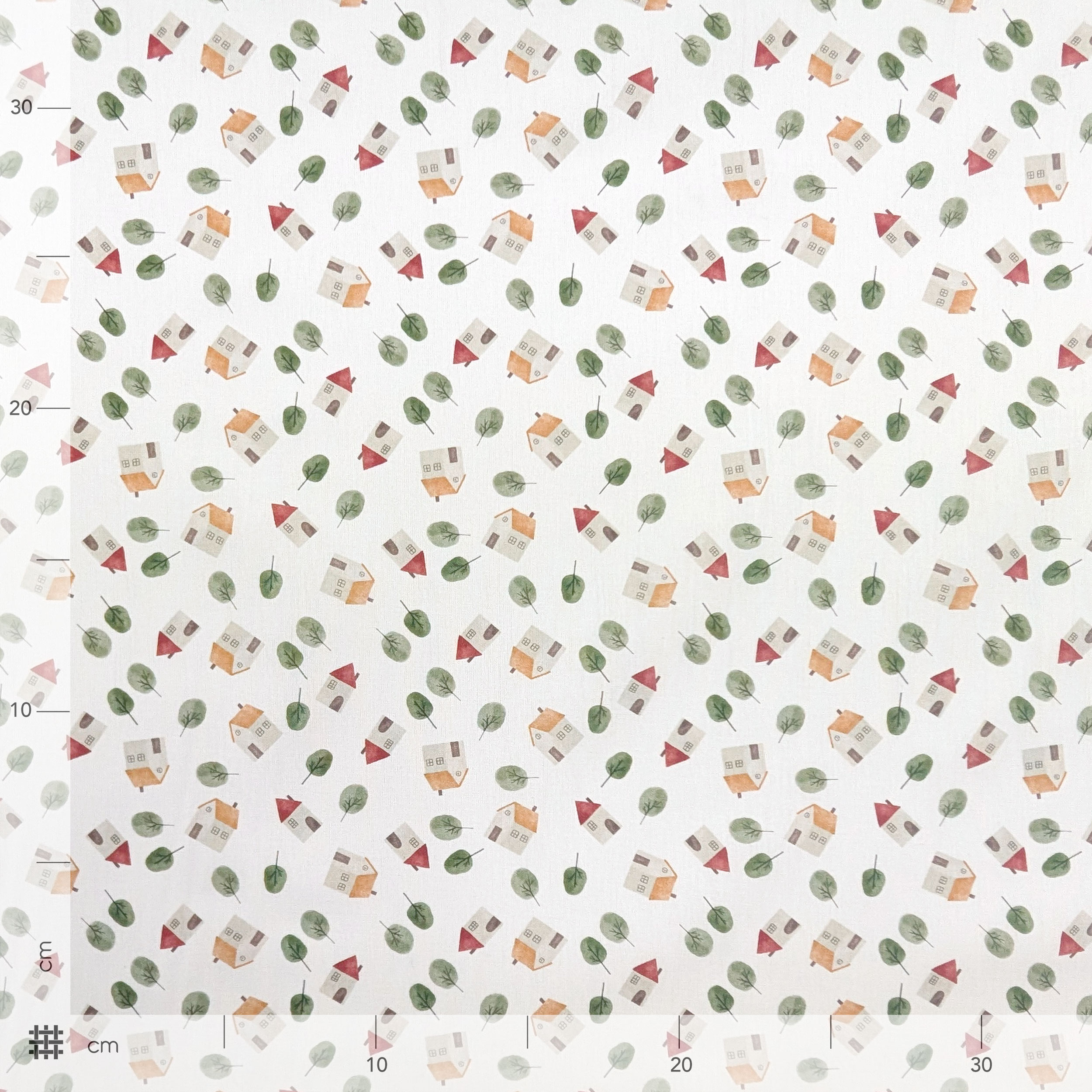 Percale Cotton: Little Houses and Little Trees Image