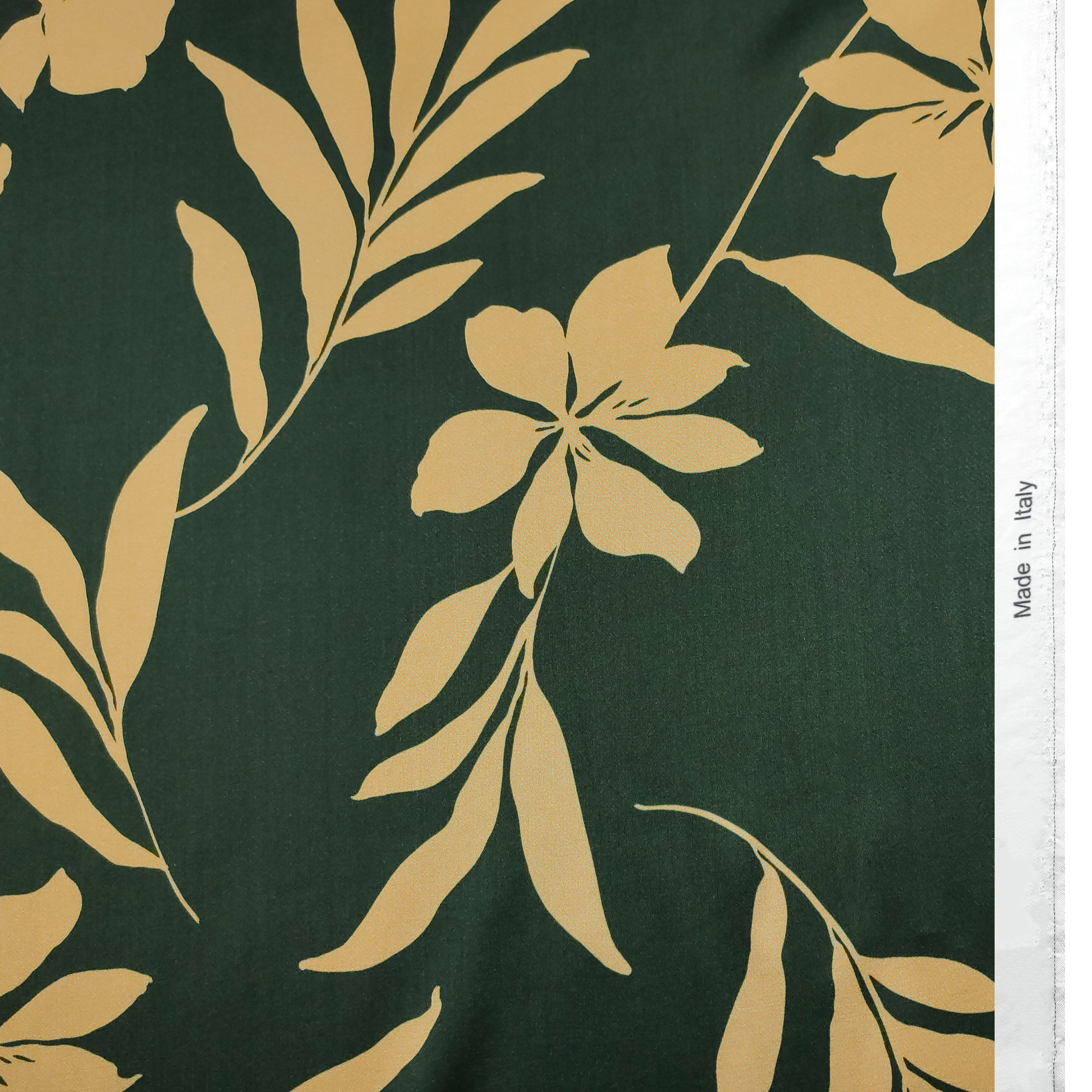 Satin Mixte Soie Haute Mode Fleurs Beige Vert Fond Image