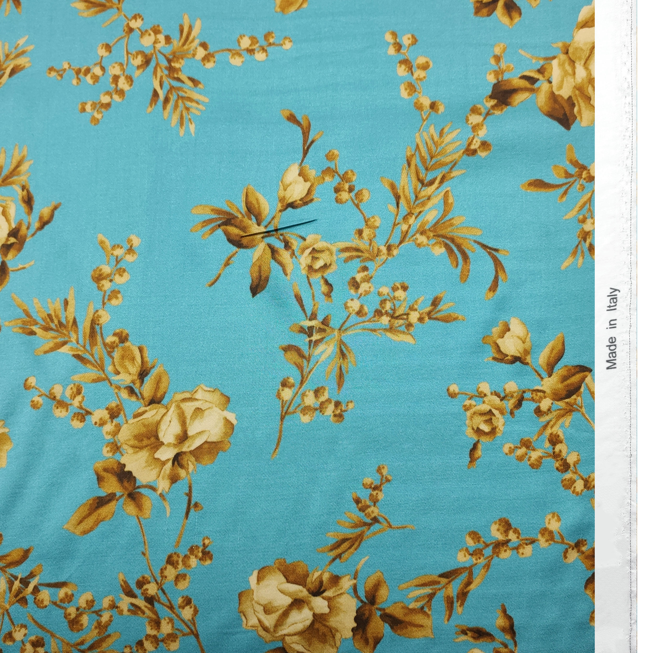 Satin Mixed Silk High Fashion Rose Background Turquoise
