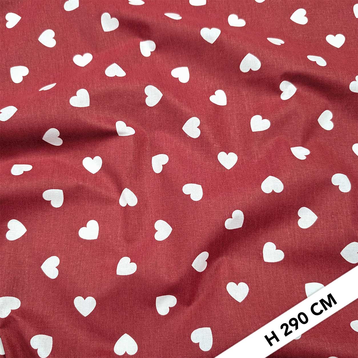 Cotton Sheet White Hearts with Red Background Image