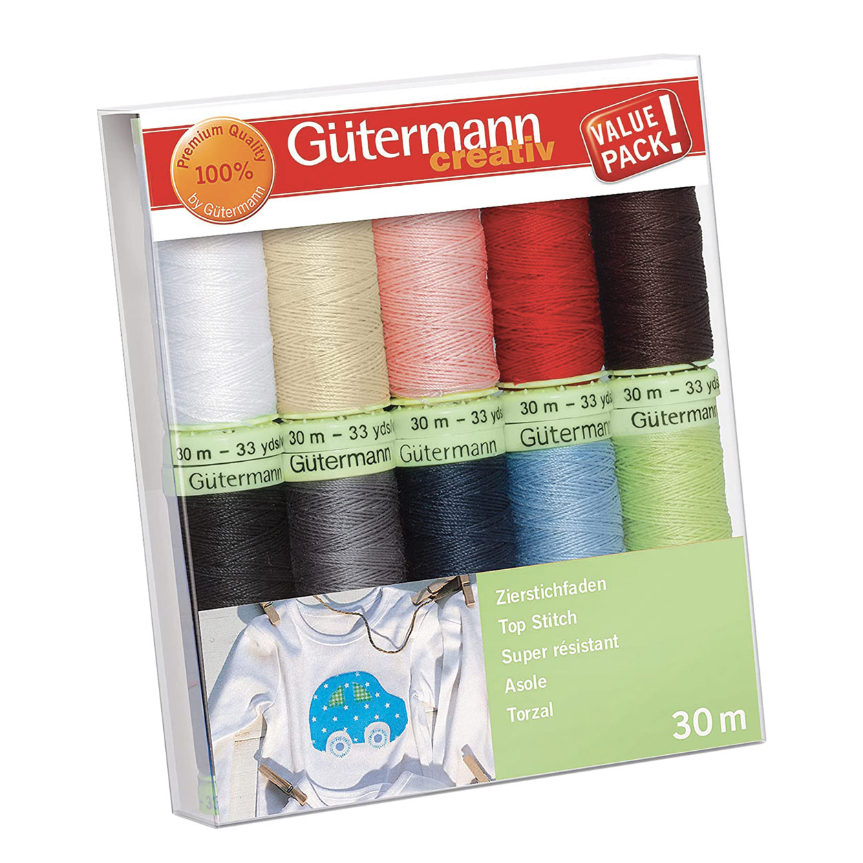 Gutermann Hilo de coser Ojales 10 Bobinas