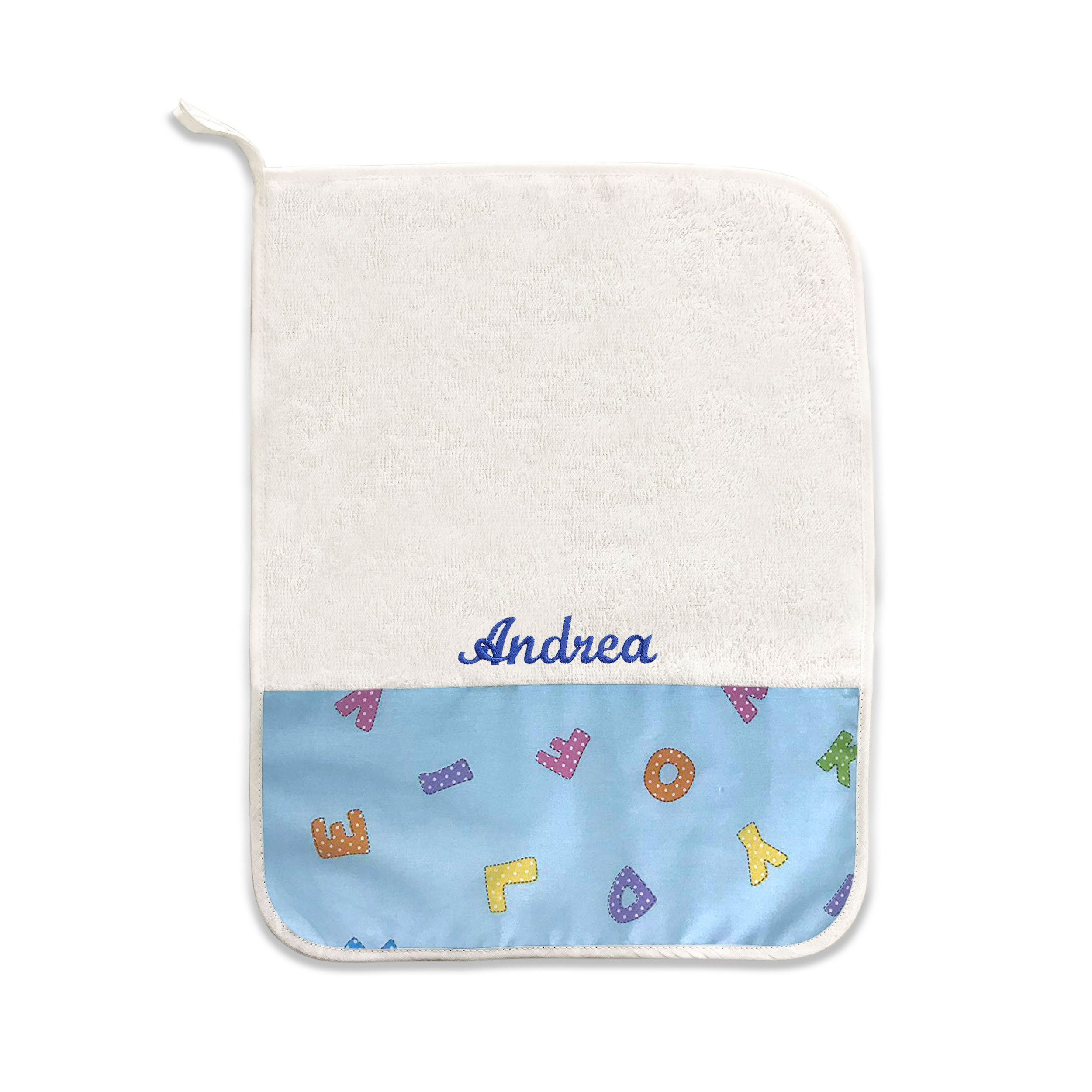 Serviette Alphabet bleu