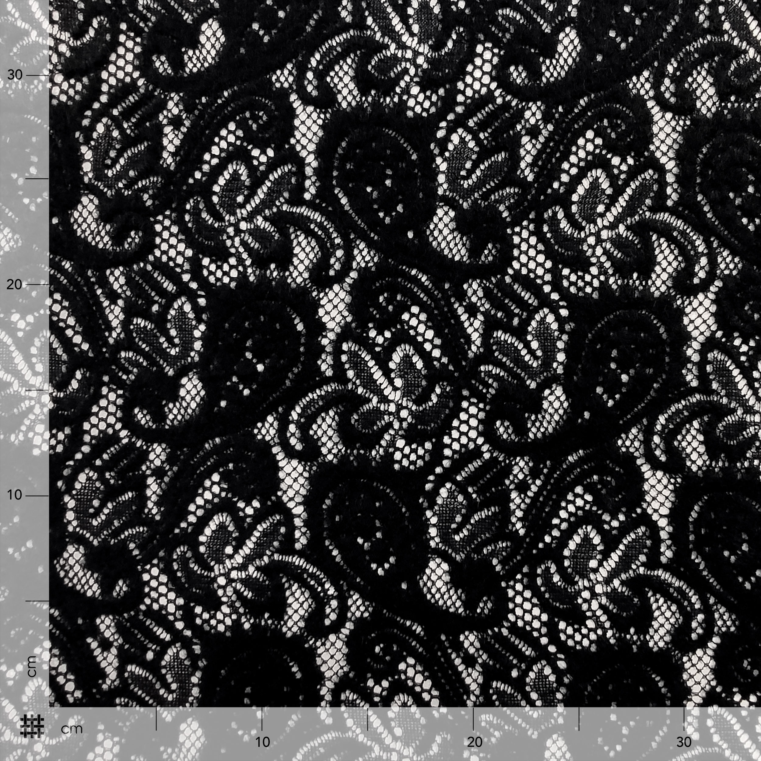 Mixed Wool Lace Black