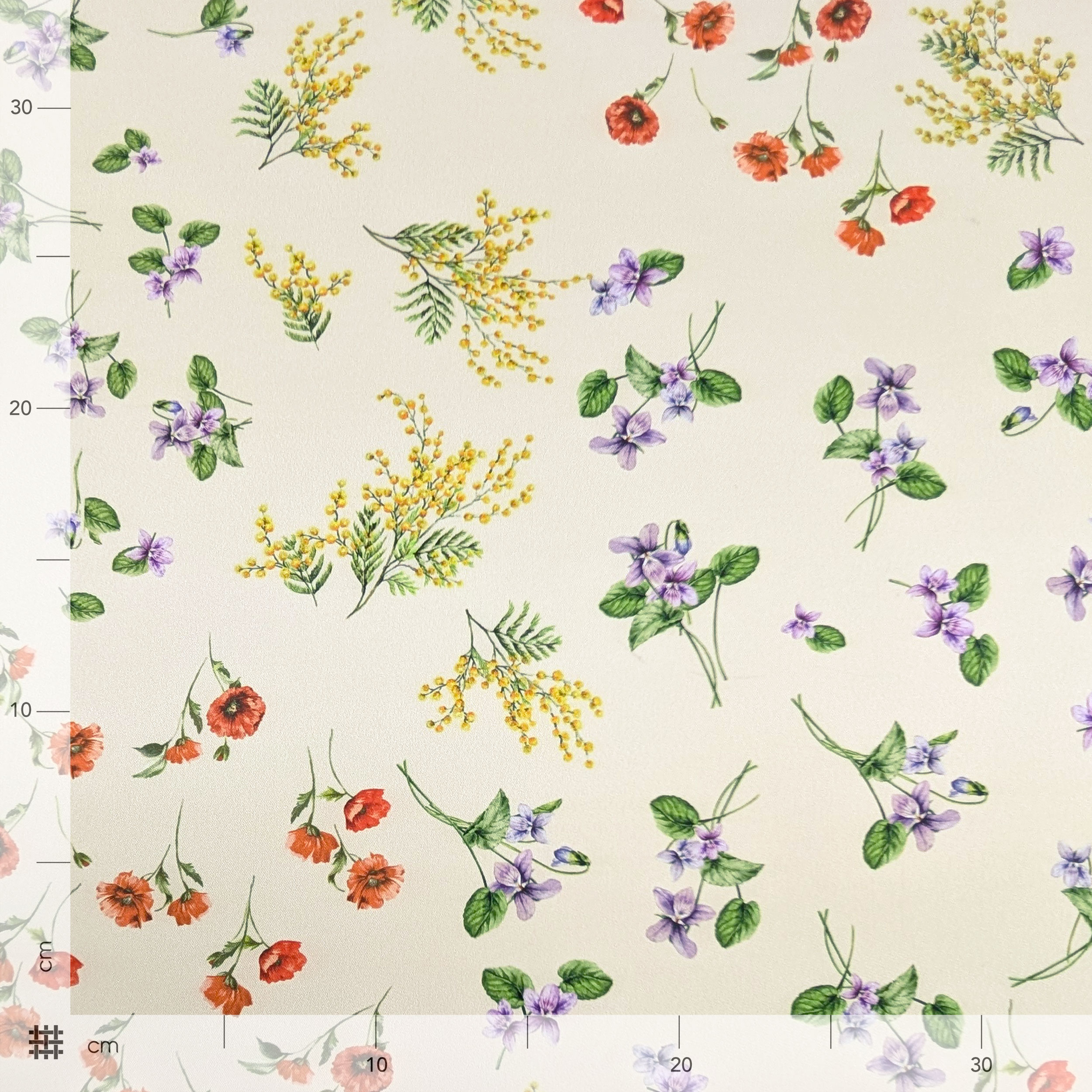 Twill Fashion Flowers Cream Background Image