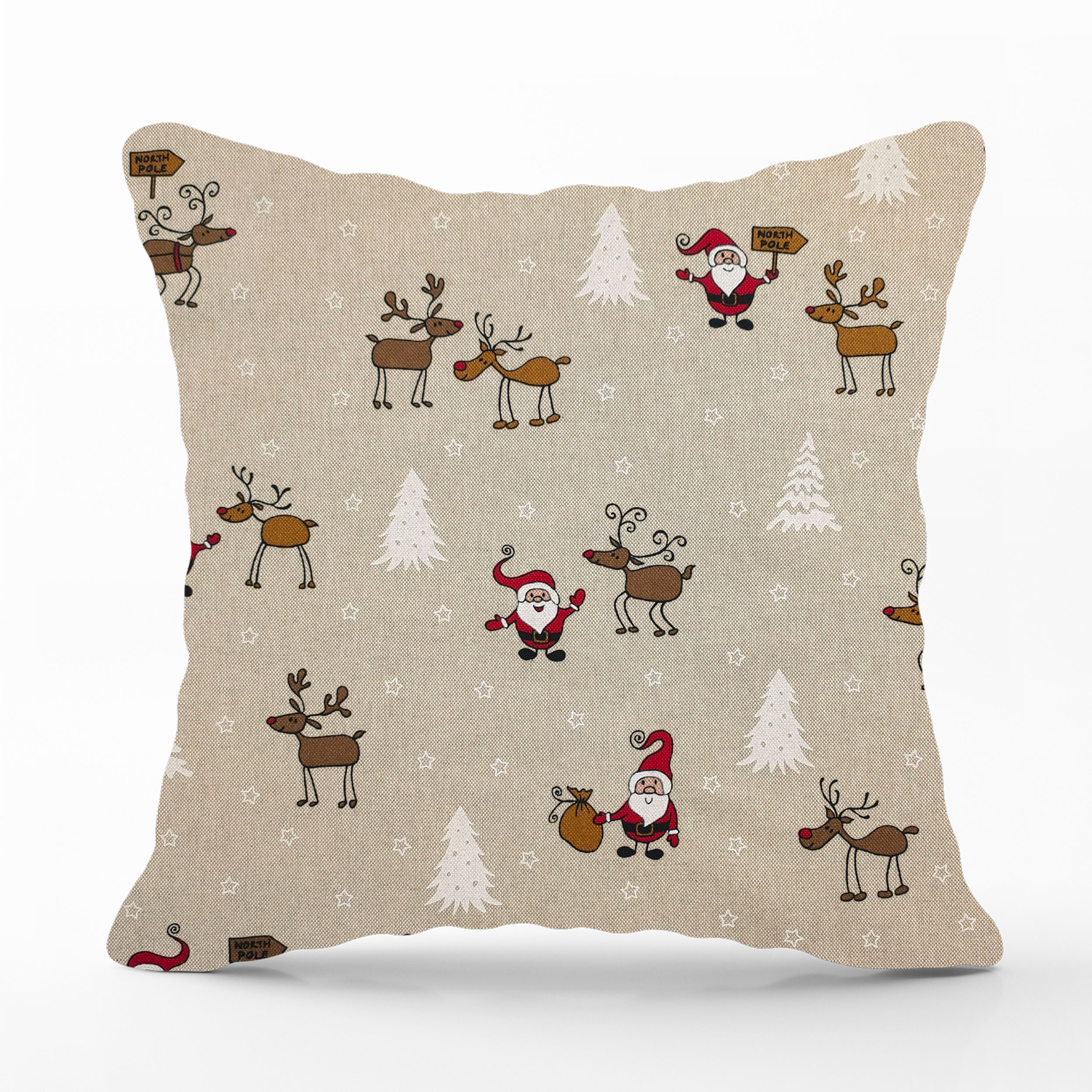 Coussin Taie d'oreiller Fantaisie Père Noël au Pôle Nord