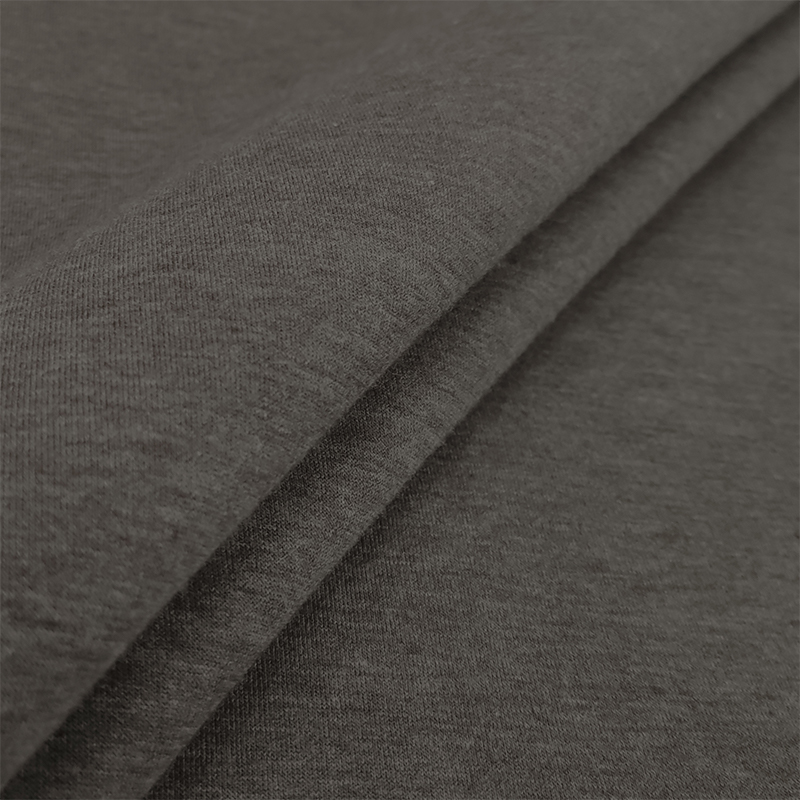 Tessuto Neoprene Bifoderato in Cotone Tortora Melange/Grigio Image