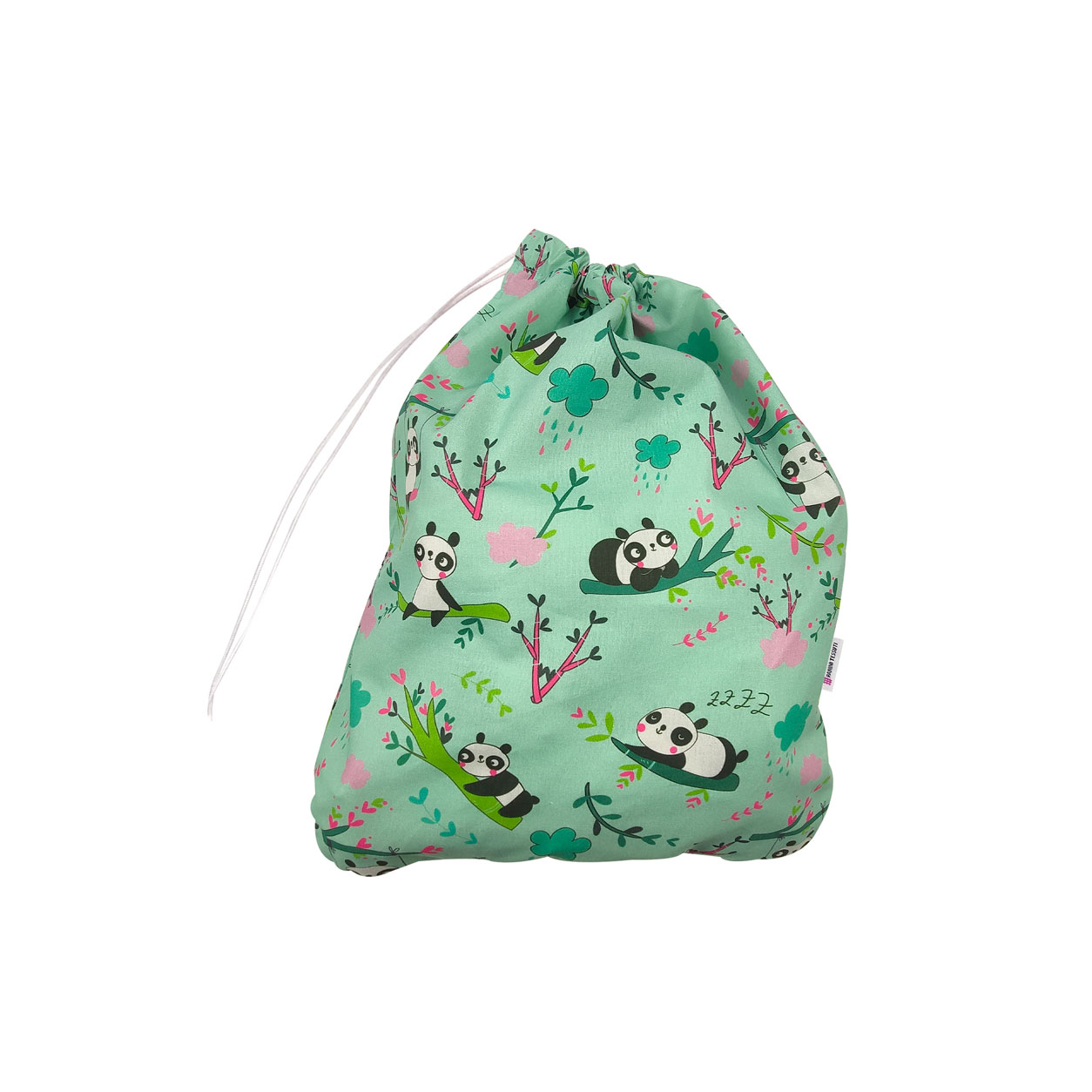Sac à langer Kindergarten Panda Mint Green Background - Panini Fabrics