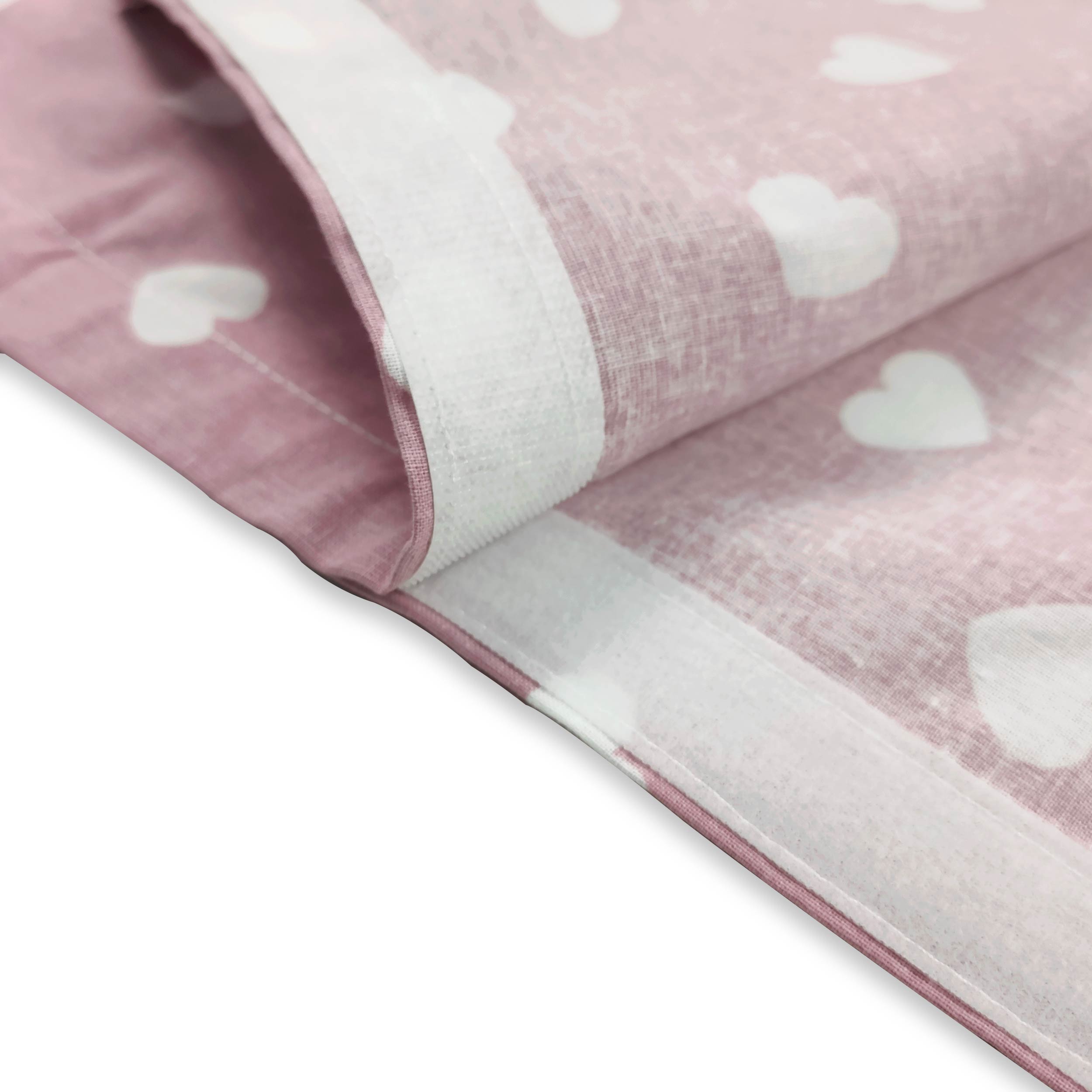 Summer Sleeping Bag White Hearts with Antique Pink Background Image