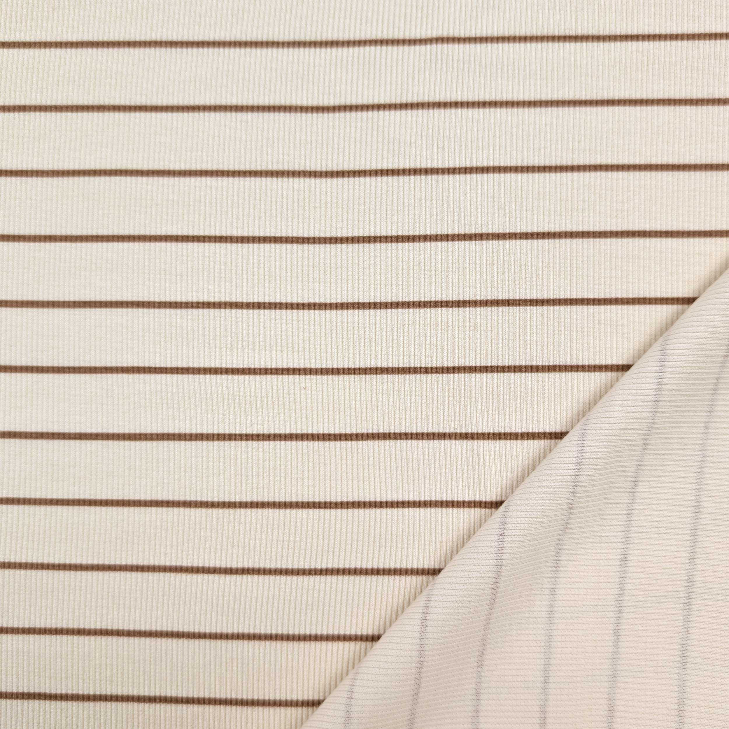 Ribbed Knitted Sweater Brown Stripes Image
