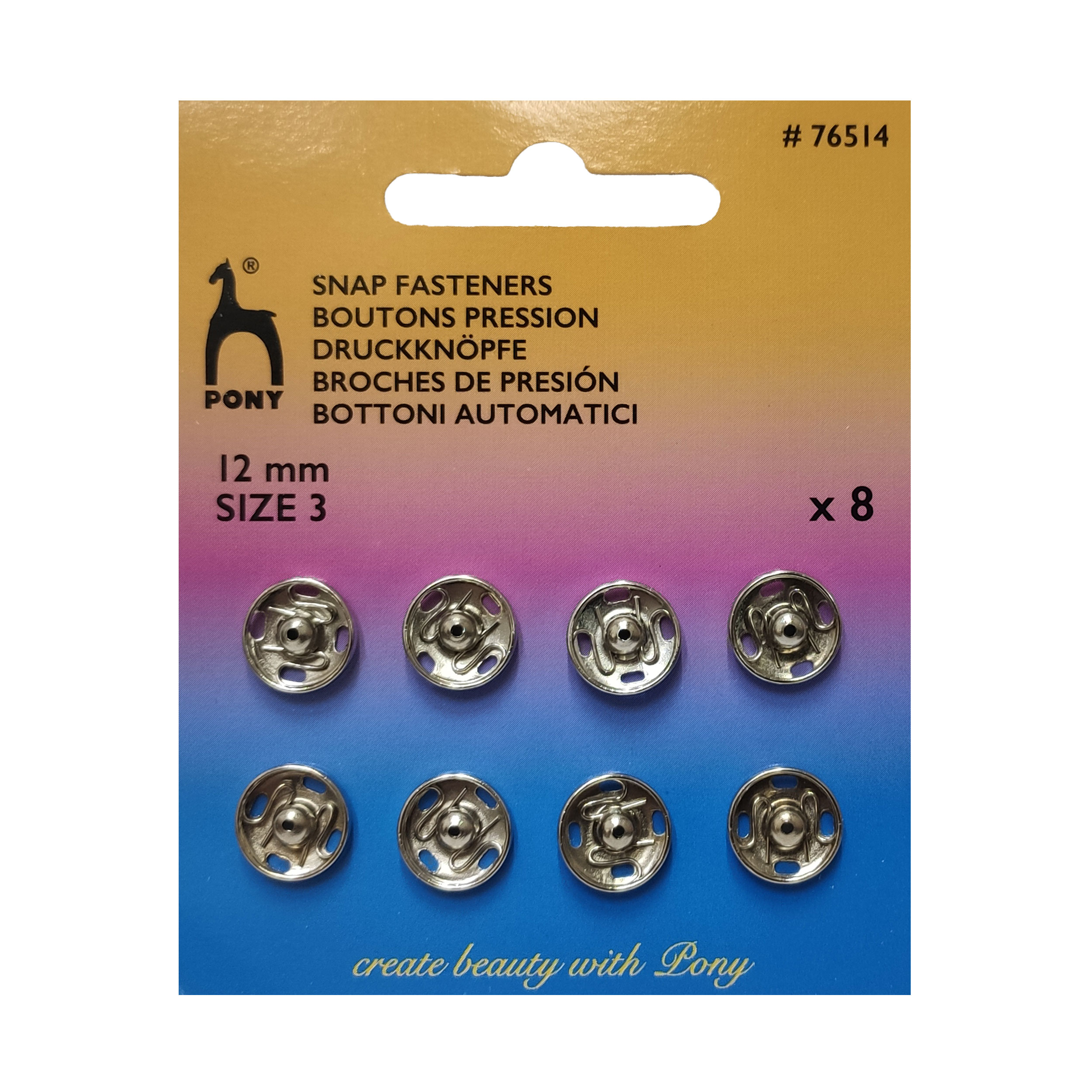 Boutons automatiques Silver Pony 12 mm