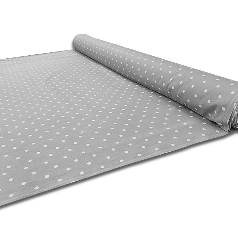 Baumwollstoff Weiß Polka Dots Grau Hintergrund Image