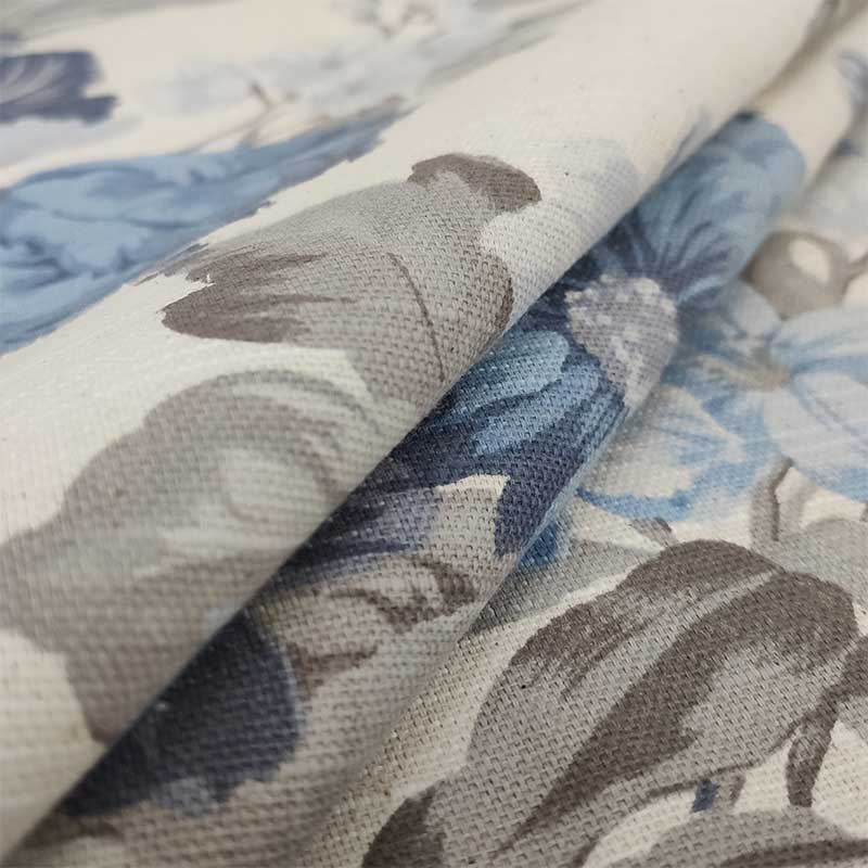 Tissu en coton mélangé Grande fleur bleue Image